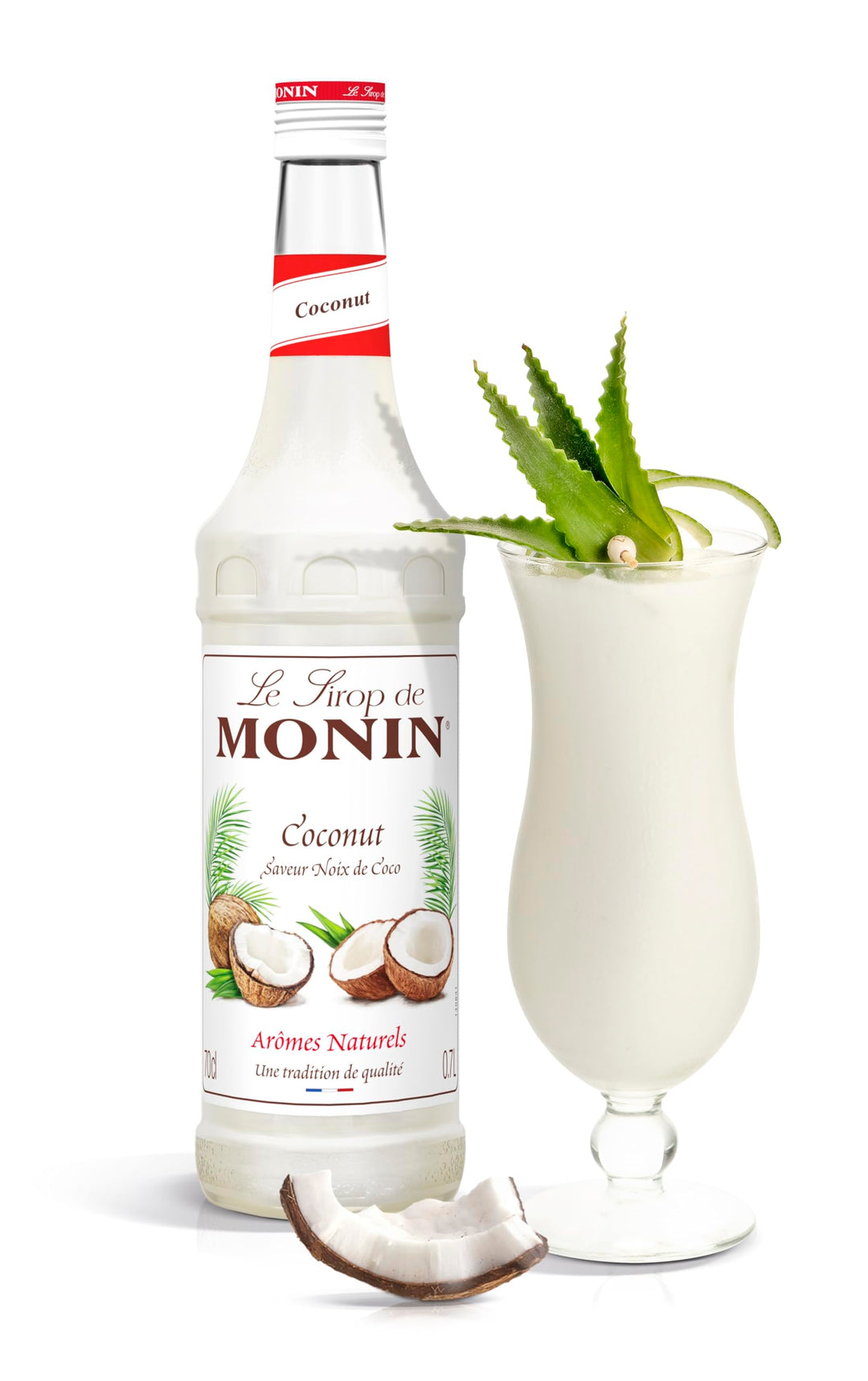 MONIN Premium Coconut Syrup 700 ml - Vegan, Allergen-Free, Natural Flavouring for Coffee, Cocktails & Mocktails