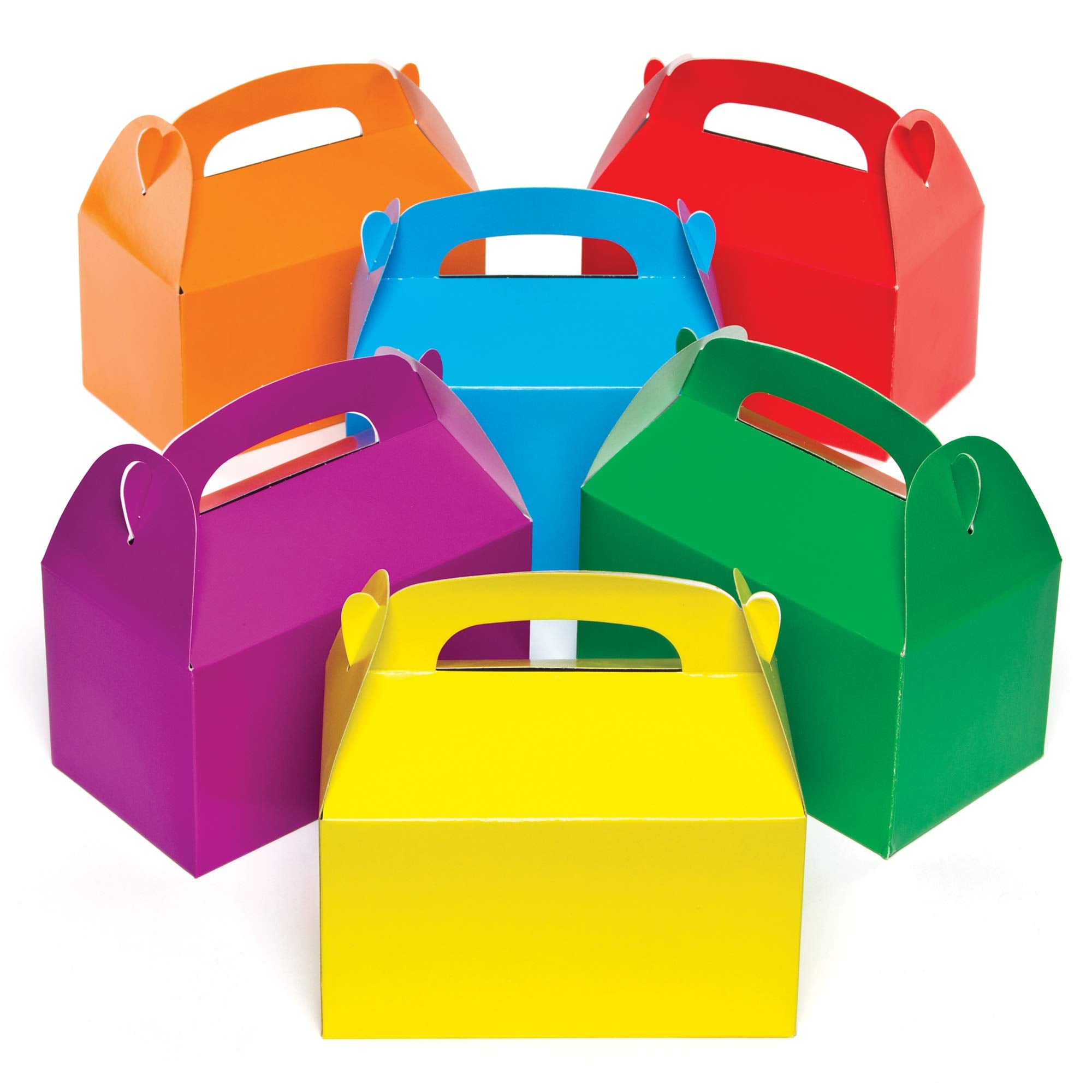 Baker Ross AG745 Coloured Paper Gift Boxes for Kids Crafting & Party Favours | Pack of 6