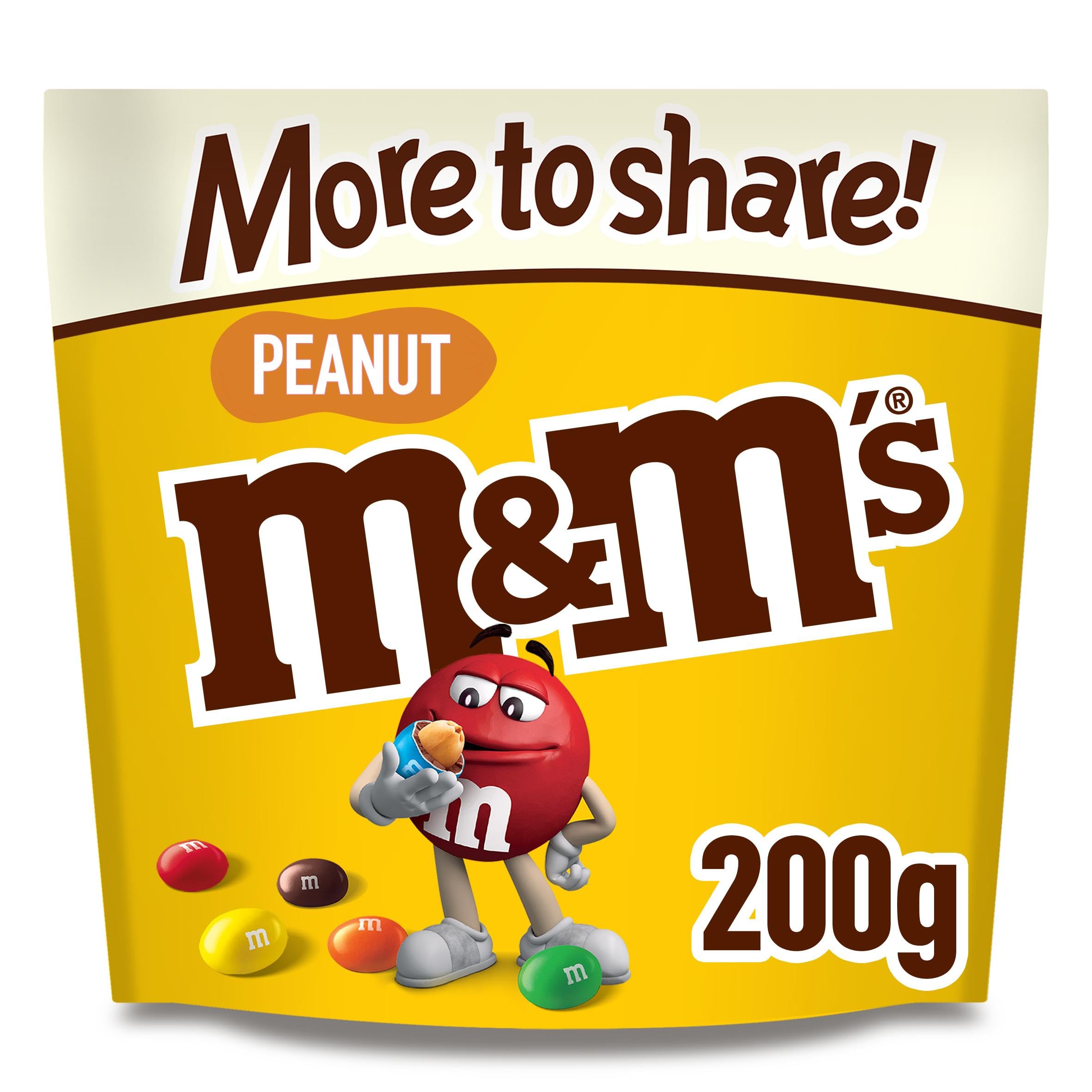 M&M's Peanut Chocolate Sharing Pouch - Milk Chocolate & Roasted Peanut, 200g