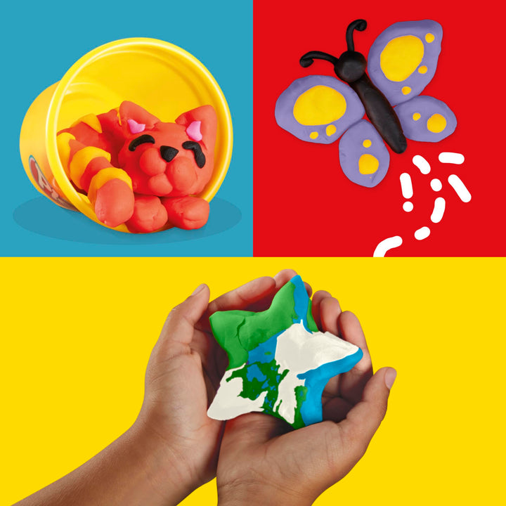 Play-Doh Favorite Colors 9-Pack Set with 7 Large & 2 Small Cans – Red, Orange, Yellow, Green, Blue, Purple, Pink, Black, White