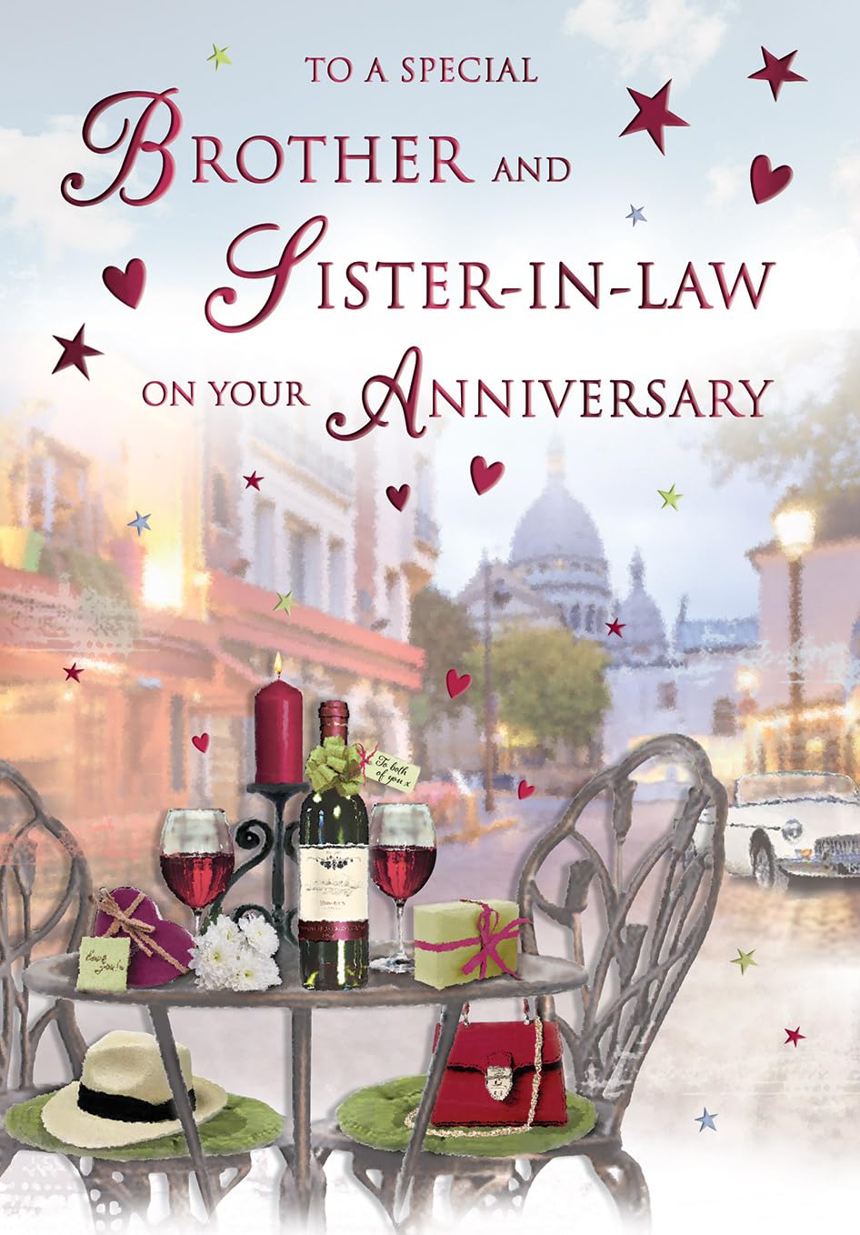 Piccadilly Greetings Anniversary Card for Brother & Sister In Law - 9 x 6 Inches | Stunning Design 1