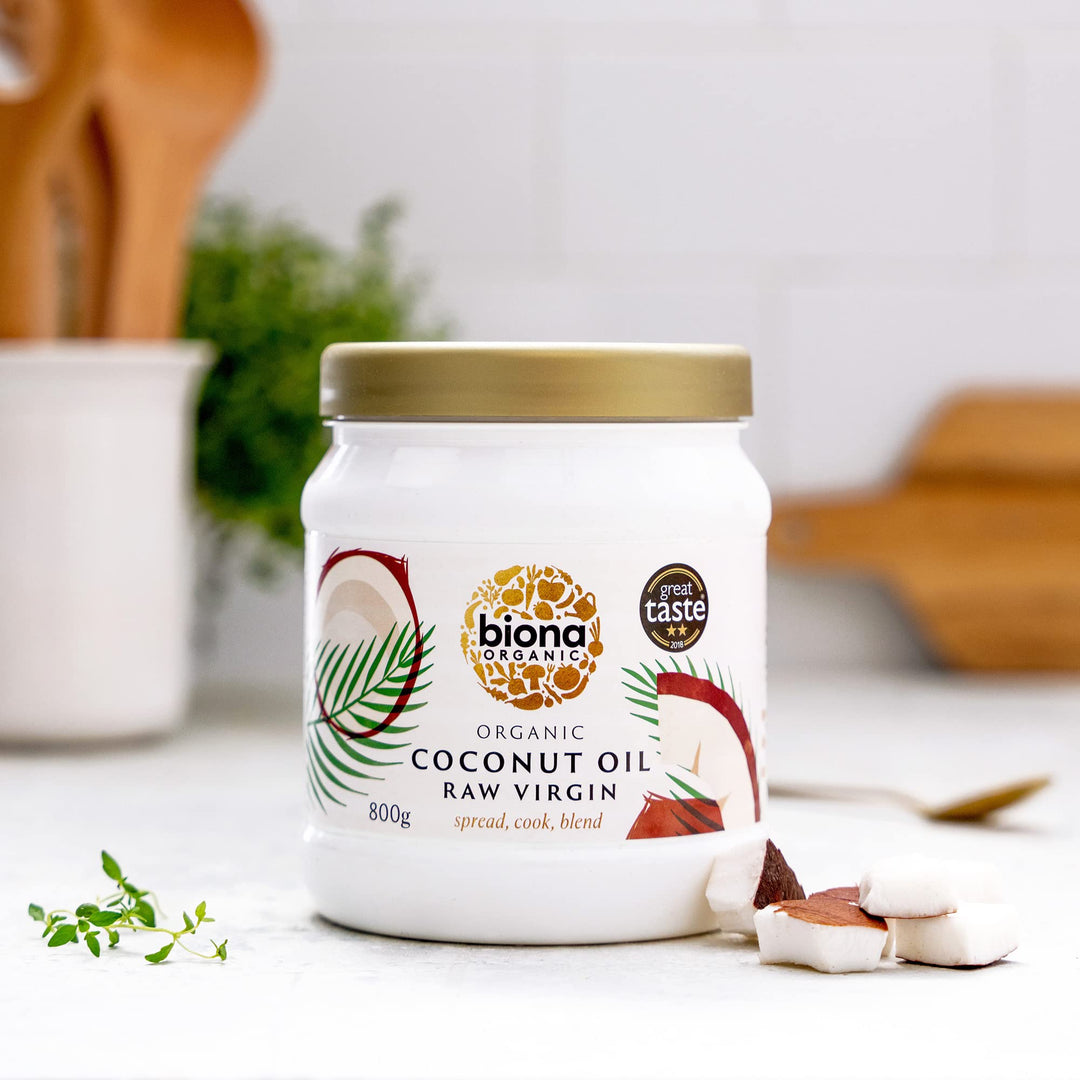 Biona Organic Raw Virgin Coconut Oil (800g) - Great Taste Award Winner 2024