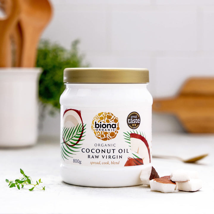 Biona Organic Raw Virgin Coconut Oil (800g) - Great Taste Award Winner 2024