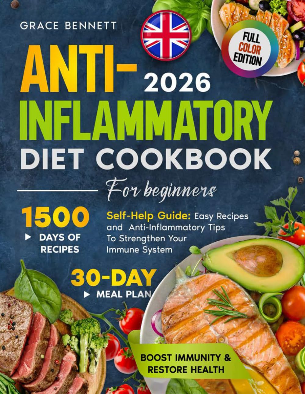 ANTI-INFLAMMATORY DIET COOKBOOK FOR BEGINNERS: A Self-Help Guide: 1,500 Day
