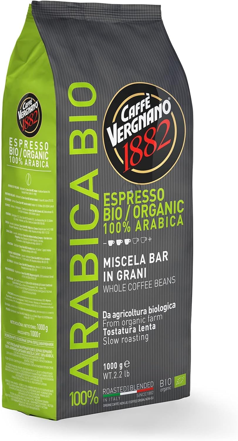 Caffè Vergnano 1882 100% Arabica Bio Whole Bean Coffee - 1 kg