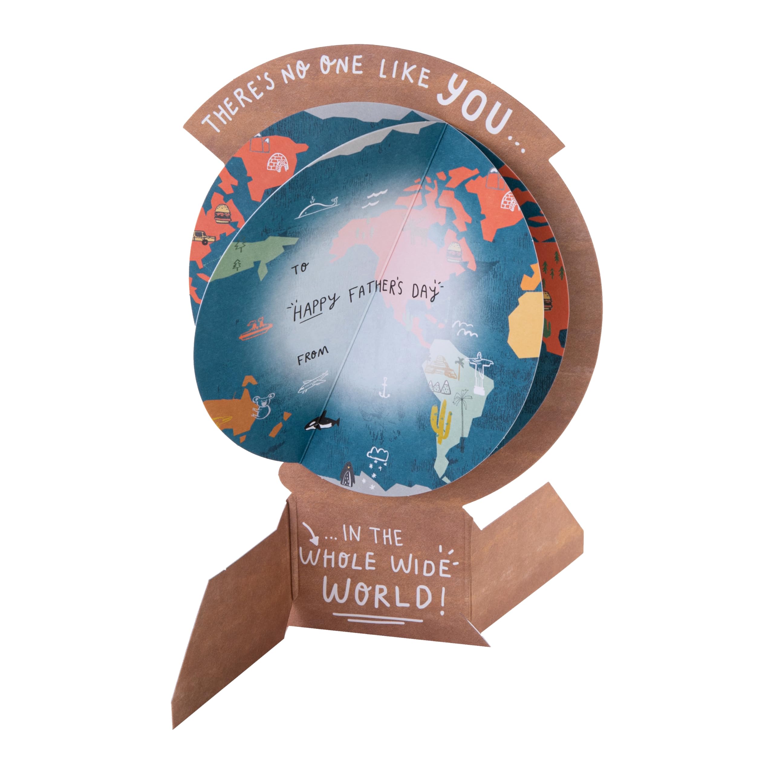 Hallmark Father's Day Pop Up World Globe Card | 3D Design | H22.8cm x W15.9cm