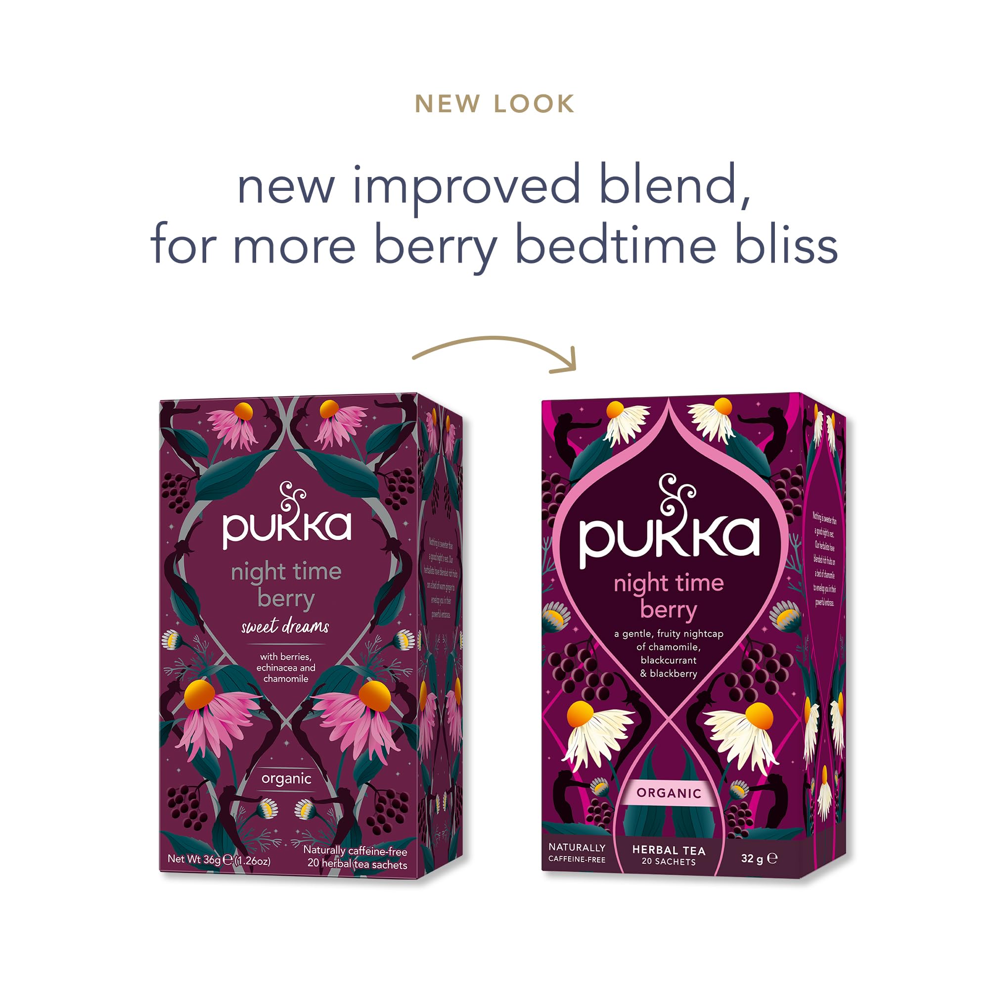 Pukka Herbs Night Time Berry Organic Herbal Sleep Tea - 20 Count Teabags | Caffeine-Free