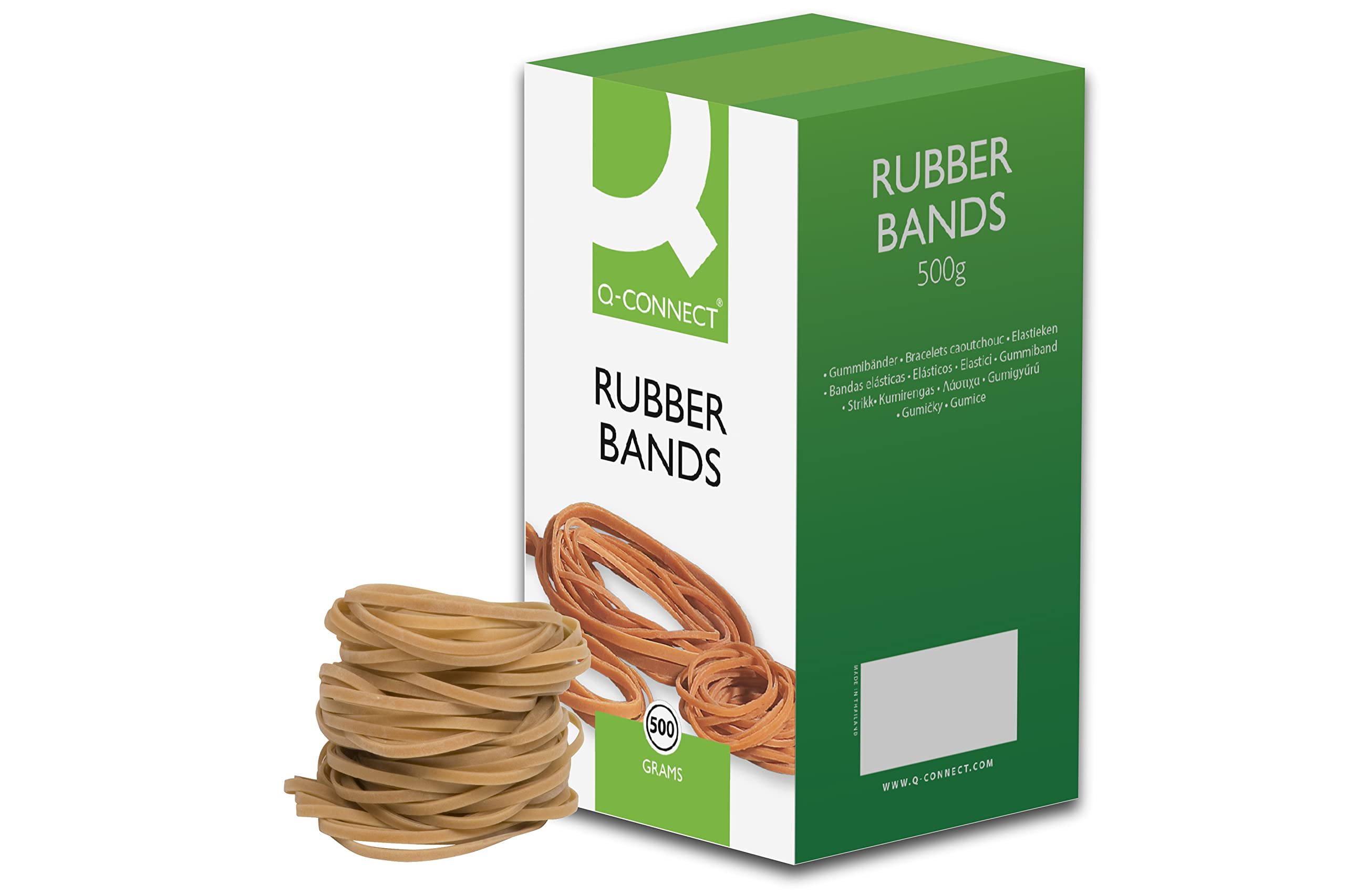 Q-Connect Rubber Bands No.33 88.9 x 3.2mm 500g KF10538, oak|green|beige|peach