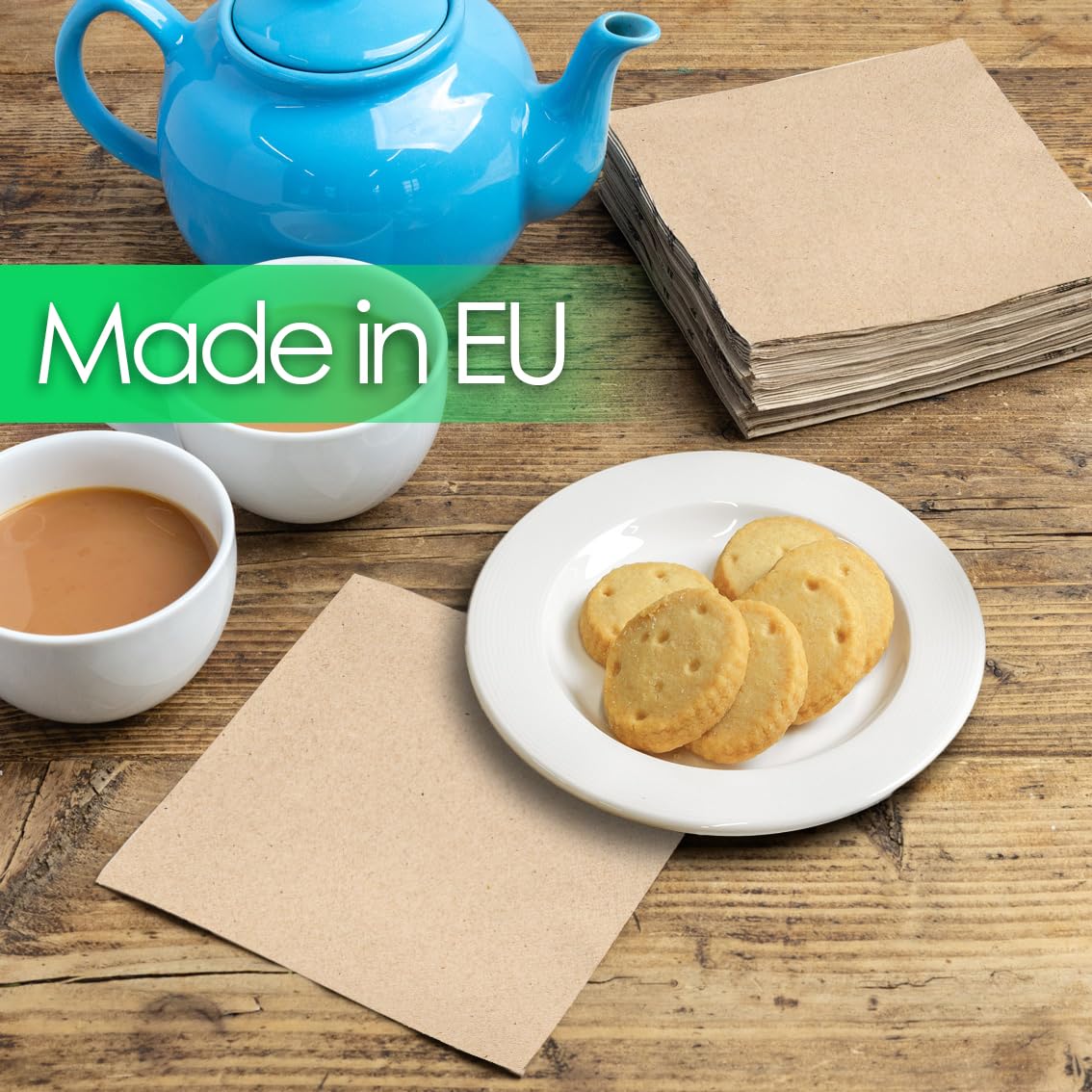 Talking Tables Table Kind 100 Pack Soft Recycled Paper Napkins Brown 2-Ply 33cm 4