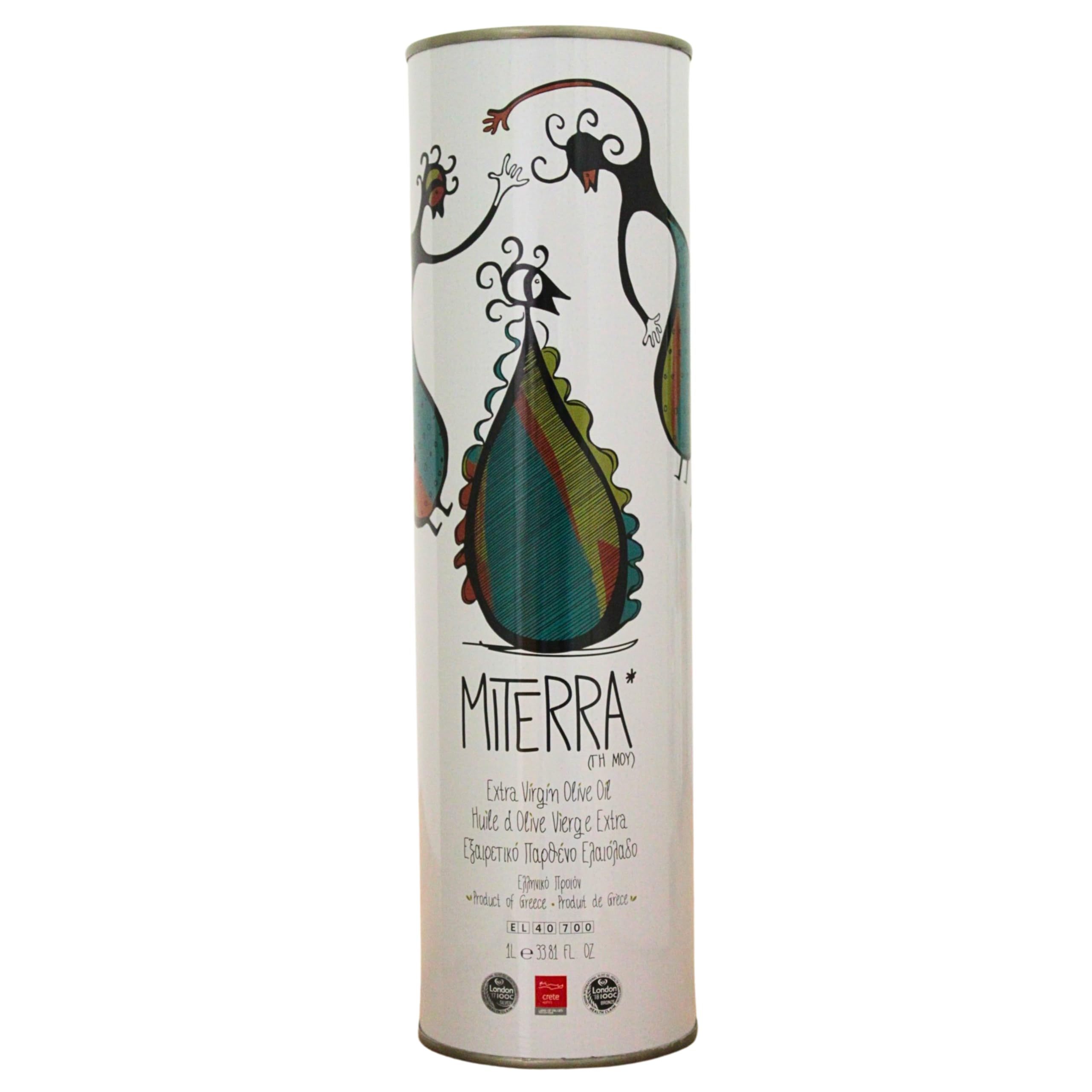 MITERRA Cretan Extra Virgin Olive Oil - Cold-Pressed Koroneiki | 1 Litre Tin