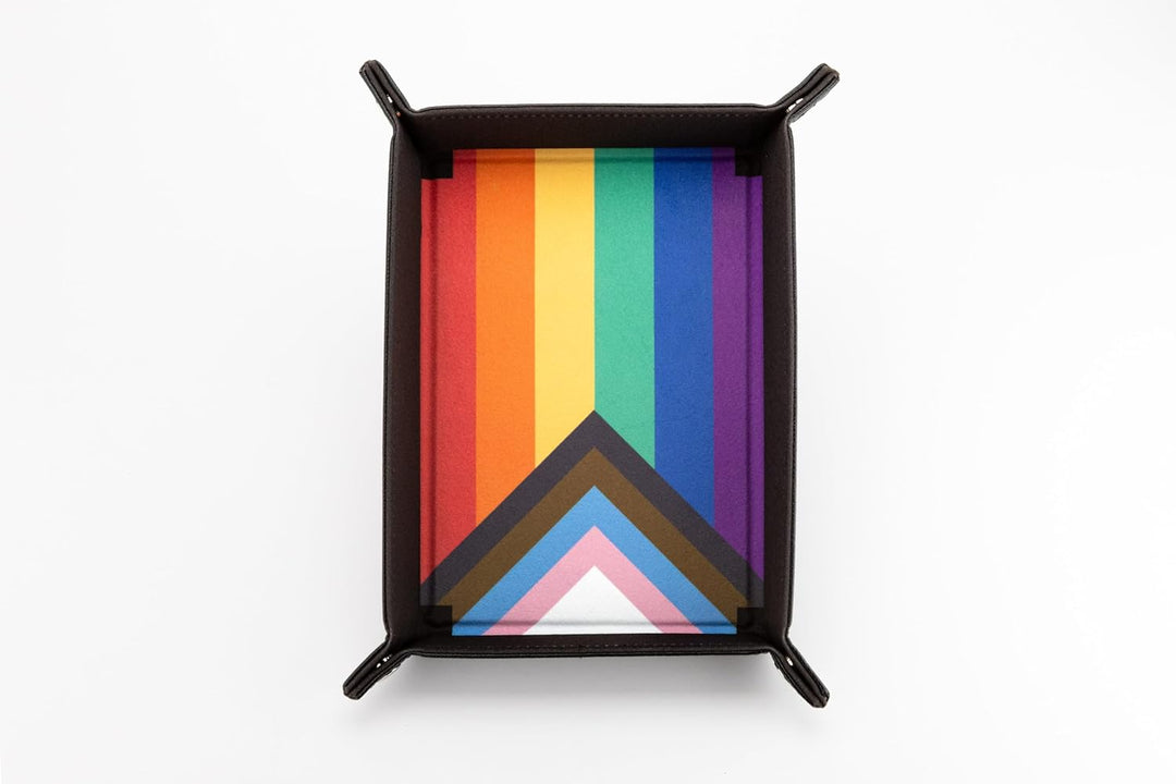 Metallic Dice Games FanRoll Pride Dice Tray – Rainbow Flag