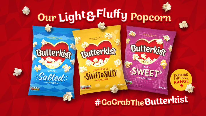 Butterkist Crunchy Toffee Popcorn 6x20g Snack Packs, Case of 12 - Gluten Free