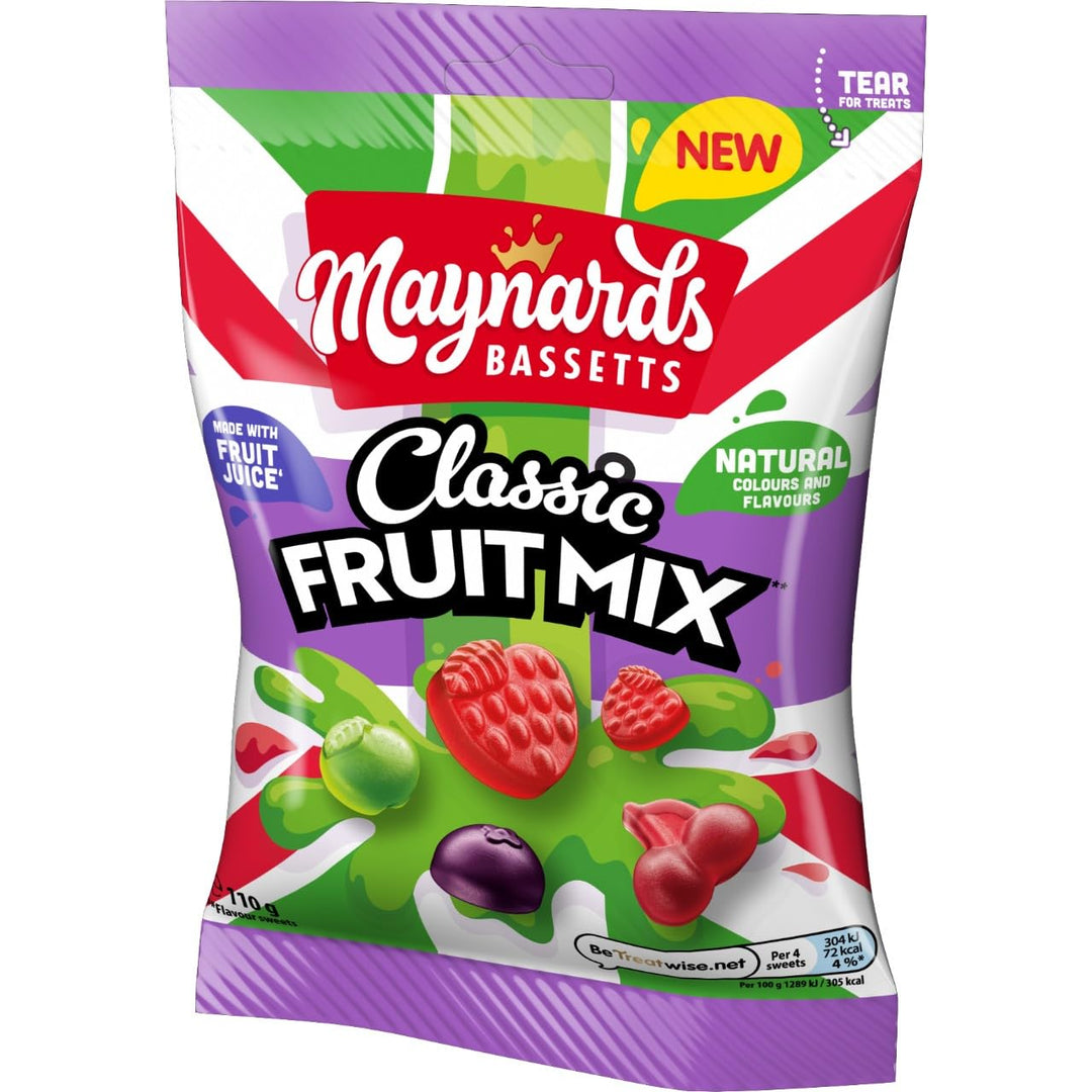 Maynards Bassetts Classic Fruit Mix Sweets - Chewy Fruit Flavoured Candies