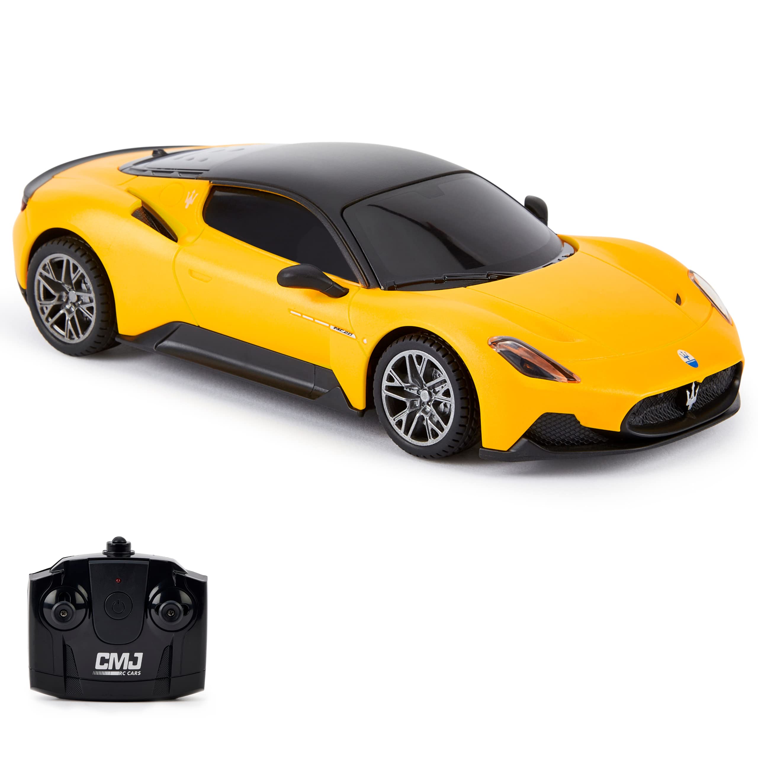 CMJ RC Cars Maserati MC20 - 1:24 Scale RC Sports Car | Yellow | Up to 4mph | 2.4GHz Multi-Car Racing 1
