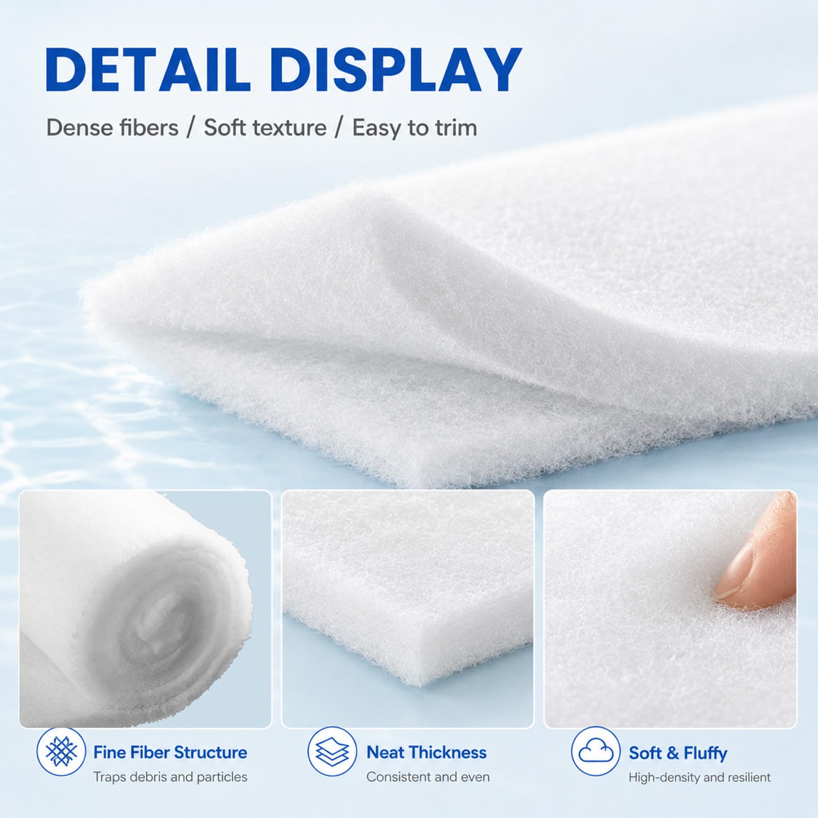 Admygo Aquarium Filter Sponge Roll - 1m x 12cm Mechanical Filtration | Cut-to-Size Foam Media 4