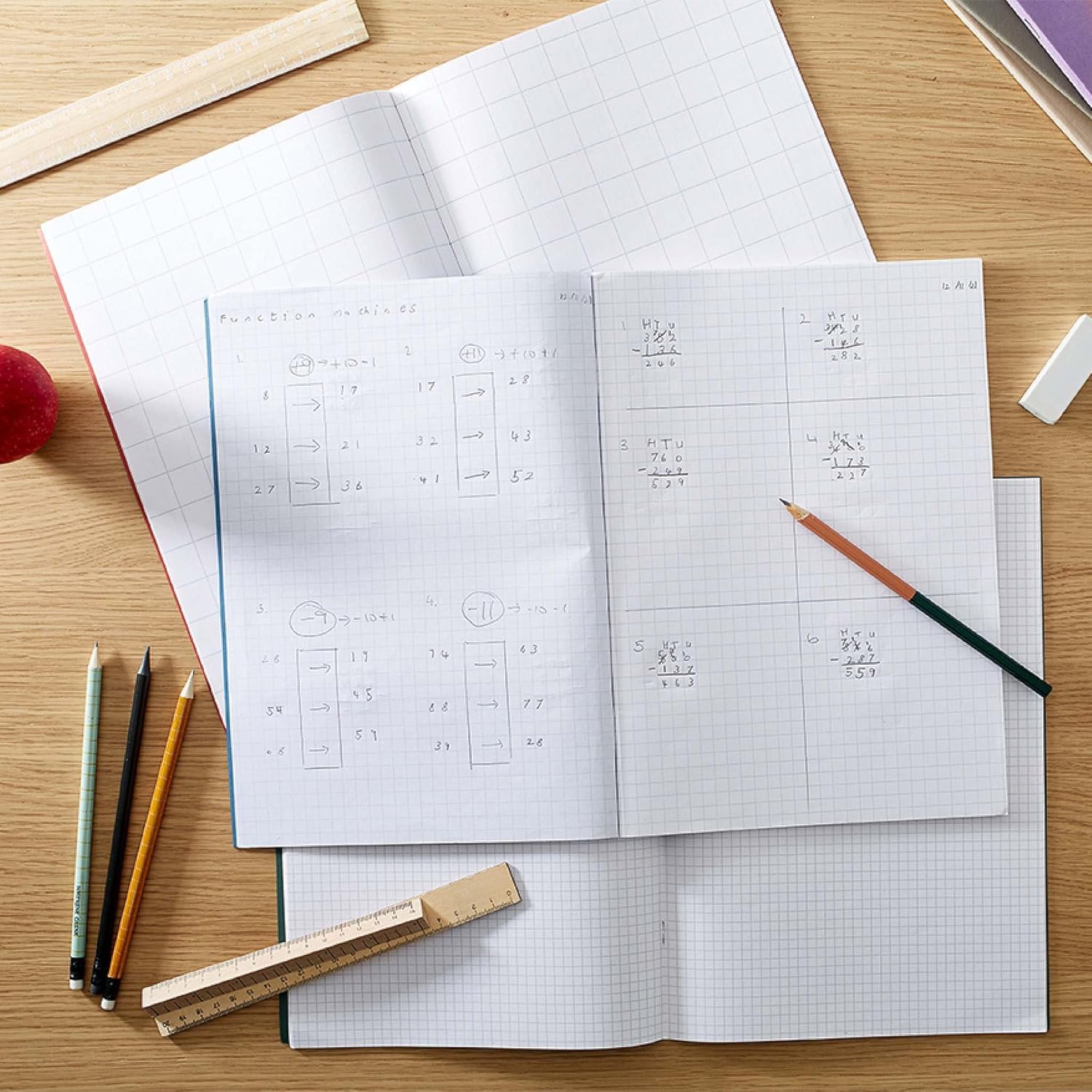 Rhino A4 64 Page Squared Exercise Book (10-Pack) | 10mm Grid | Light Blue Cover 9