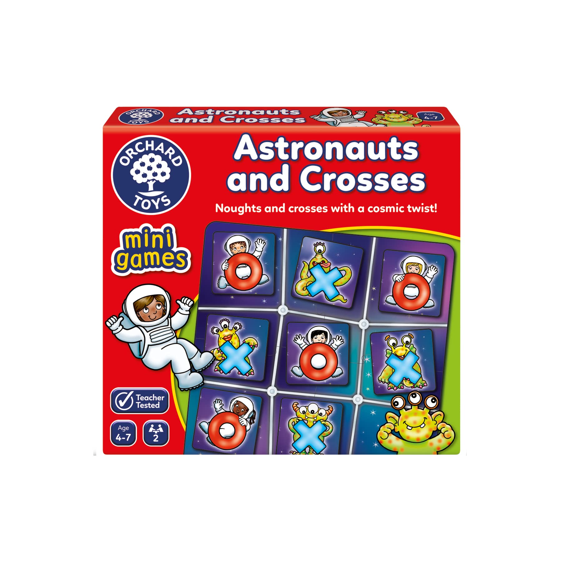 Orchard Toys Astronauts and Crosses Game - Space Themed Travel Game | Ages 4-7 | Portable