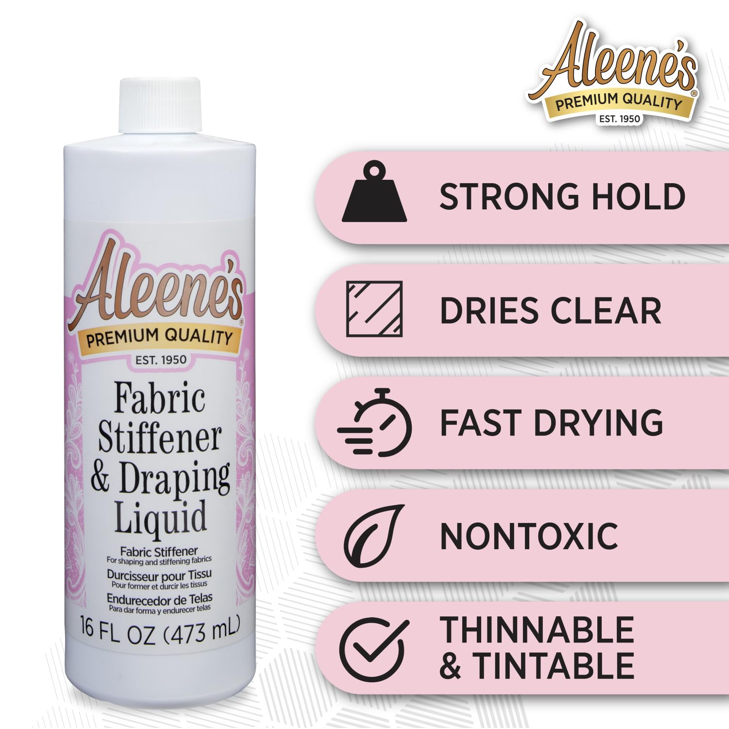 Aleene's Fabric Stiffen-Quick 16 oz - Fabric Stiffener & Draping Liquid 10