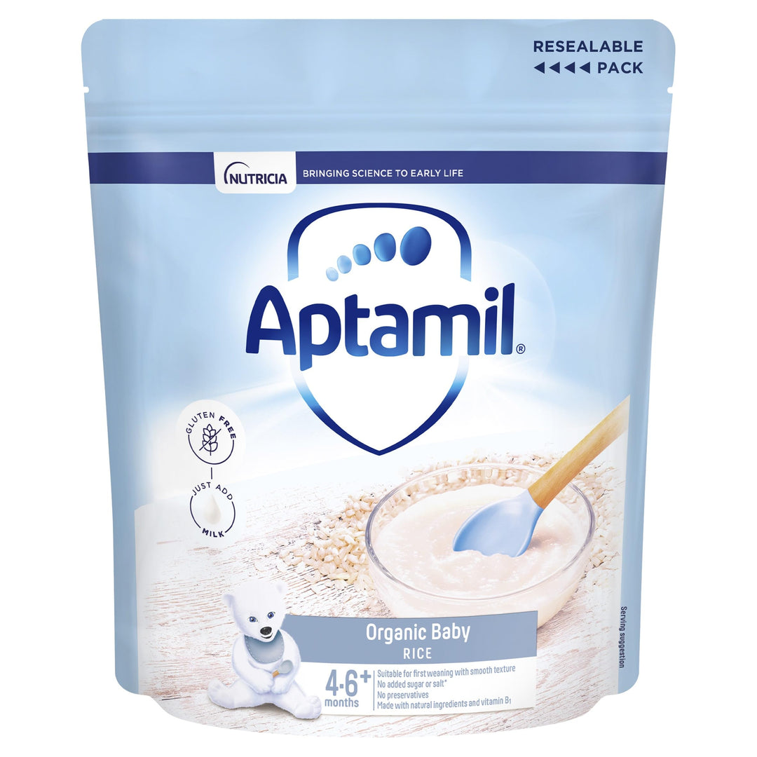 Aptamil Organic Baby Rice Cereal, 4-6+ Months, 100g (Pack of 5)