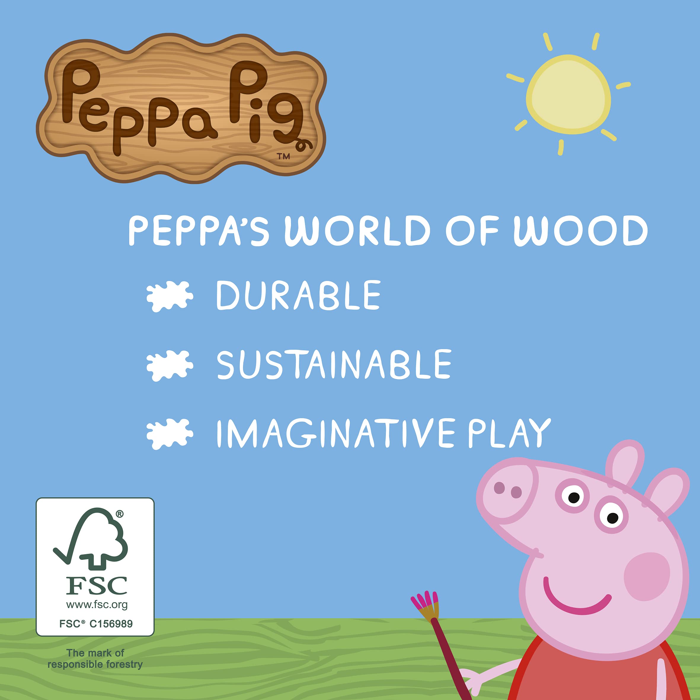 Peppa Pig Play and Draw Wooden Easel | FSC Certified Wood | 107cm Tall 4