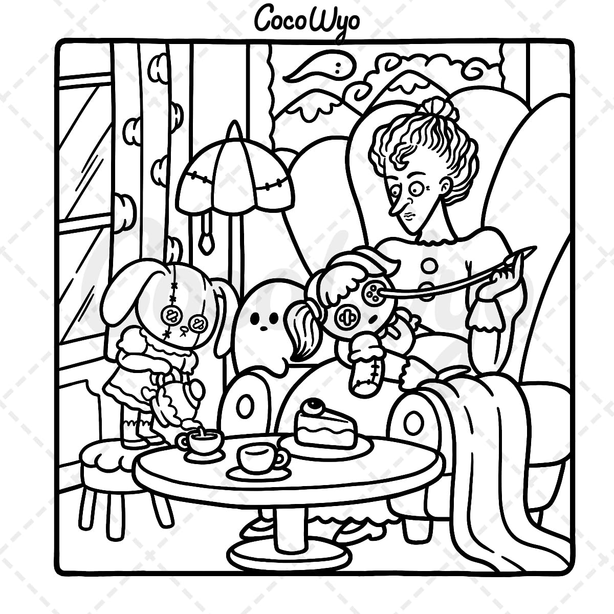 Coco Wyo Spooky Cutie Coloring Book - Adorable Creepy Designs for Stress Relief | Paperback 5