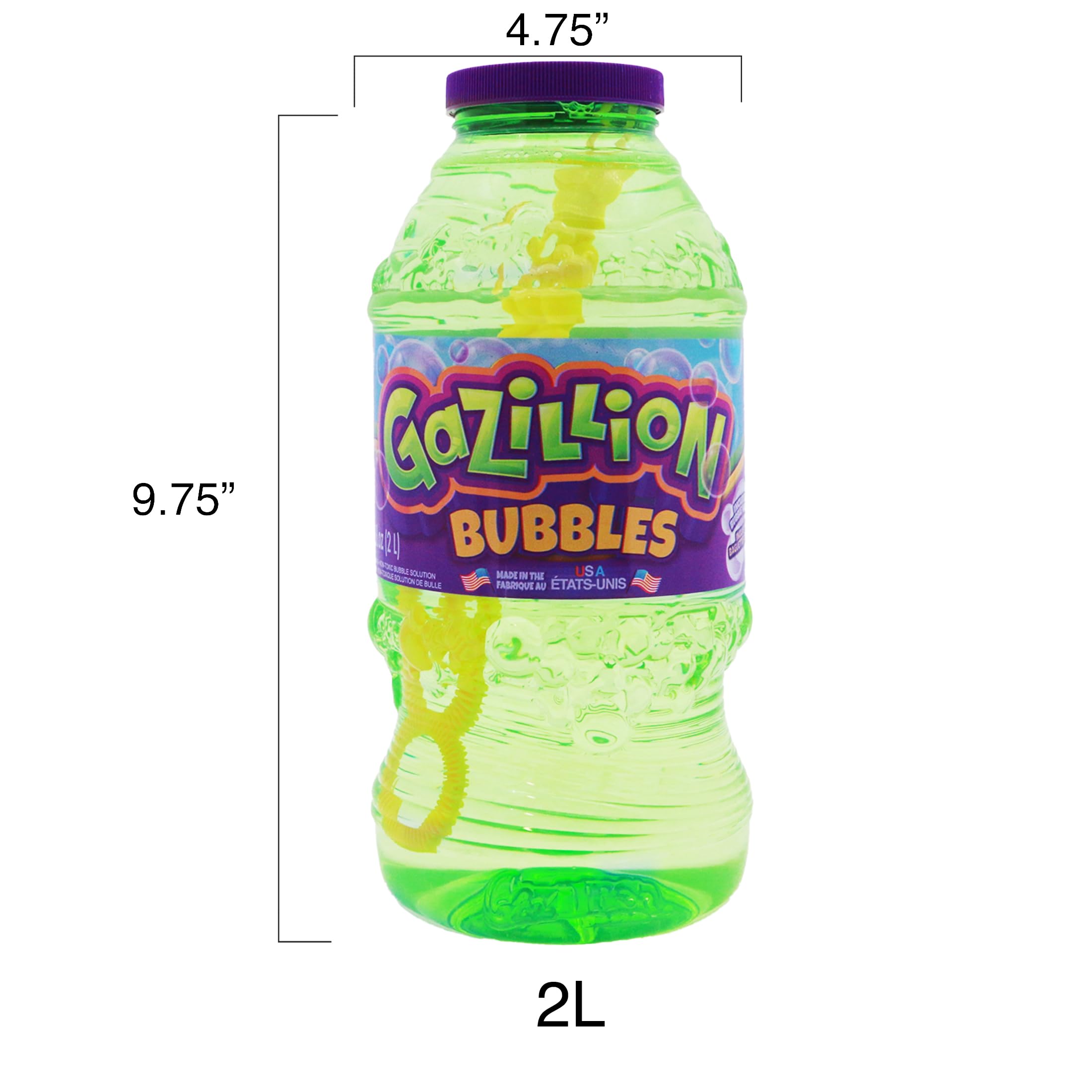 Gazillion Bubbles Original Bubble Solution 2L with 7-in-1 Wand - Non-Toxic, Long-Lasting Bubbles for Outdoor Play 3