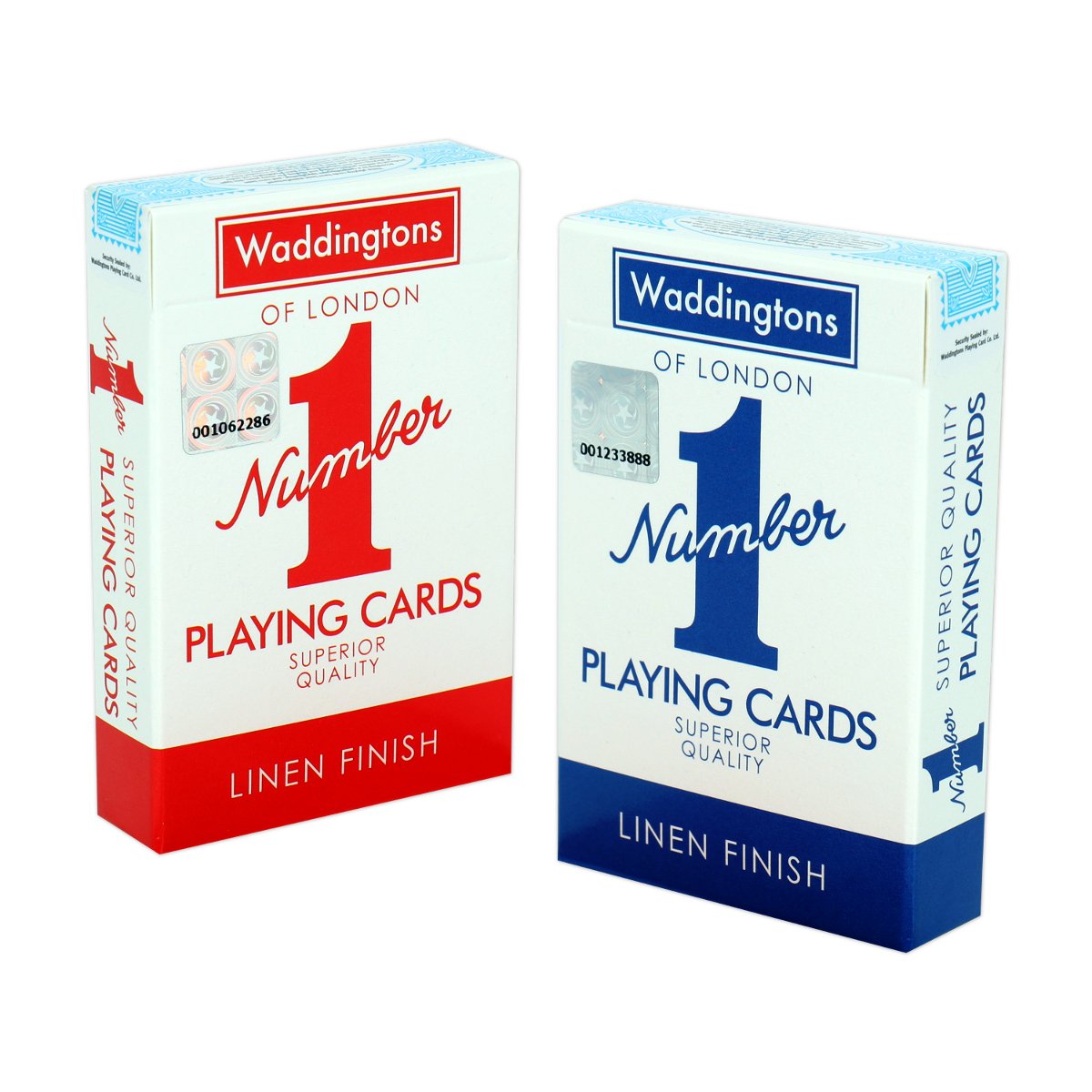 Waddingtons Number 1 Playing Cards - Classic Red & Blue Twin Pack | Linen Finish | Standard Edition 1