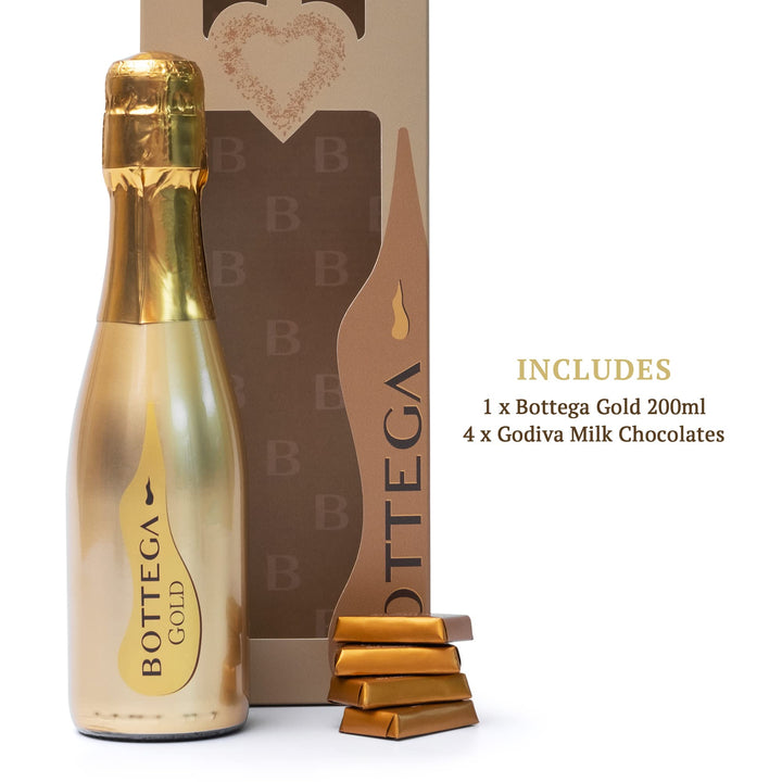 Bottega Gold & Godiva Prosecco Gift Set (200ml + 4x Chocolates)