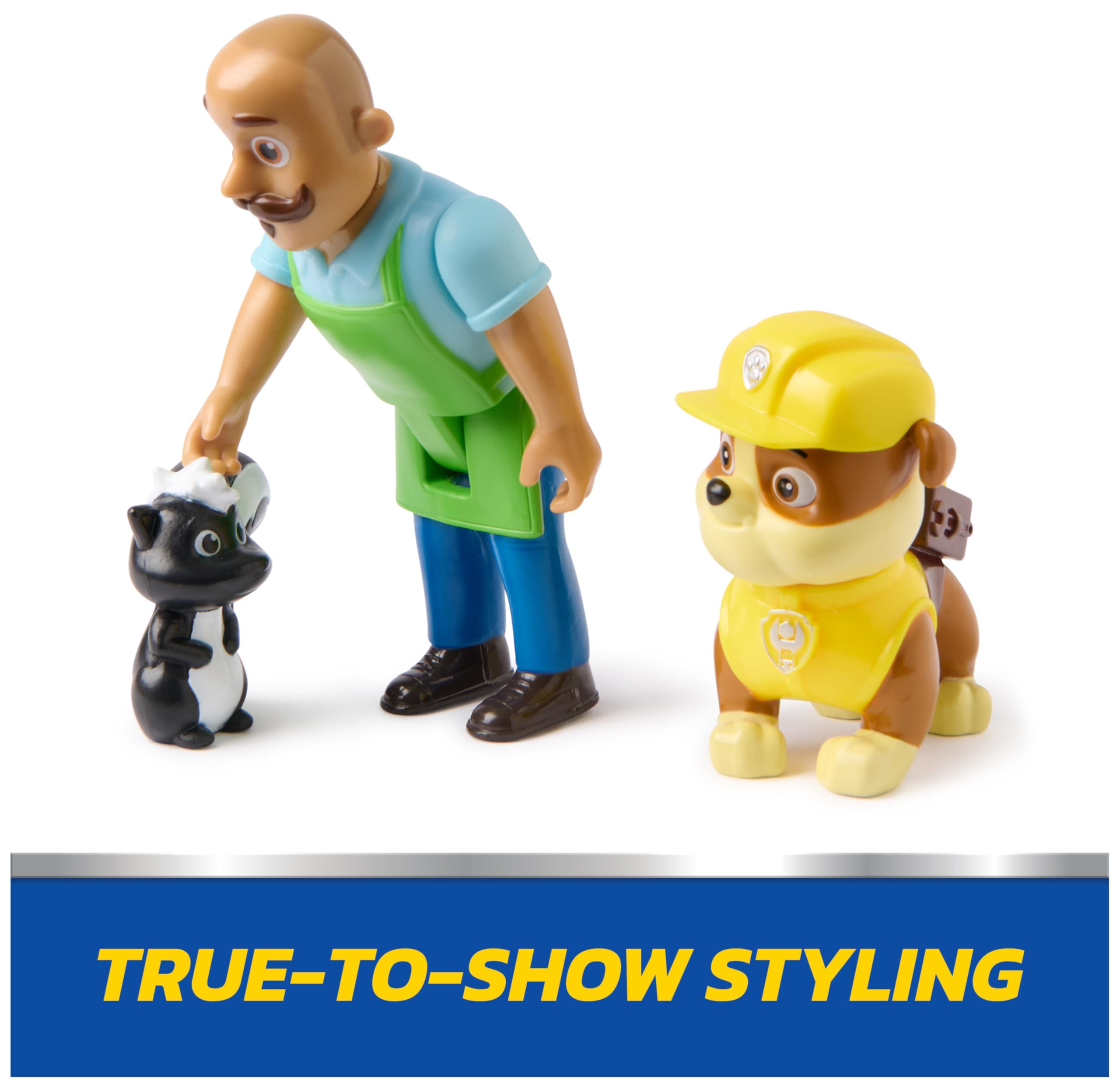 Paw Patrol Rubble & Mr. Porter Action Figure 3-Pack with Skunk Toy | Ages 3+ 6