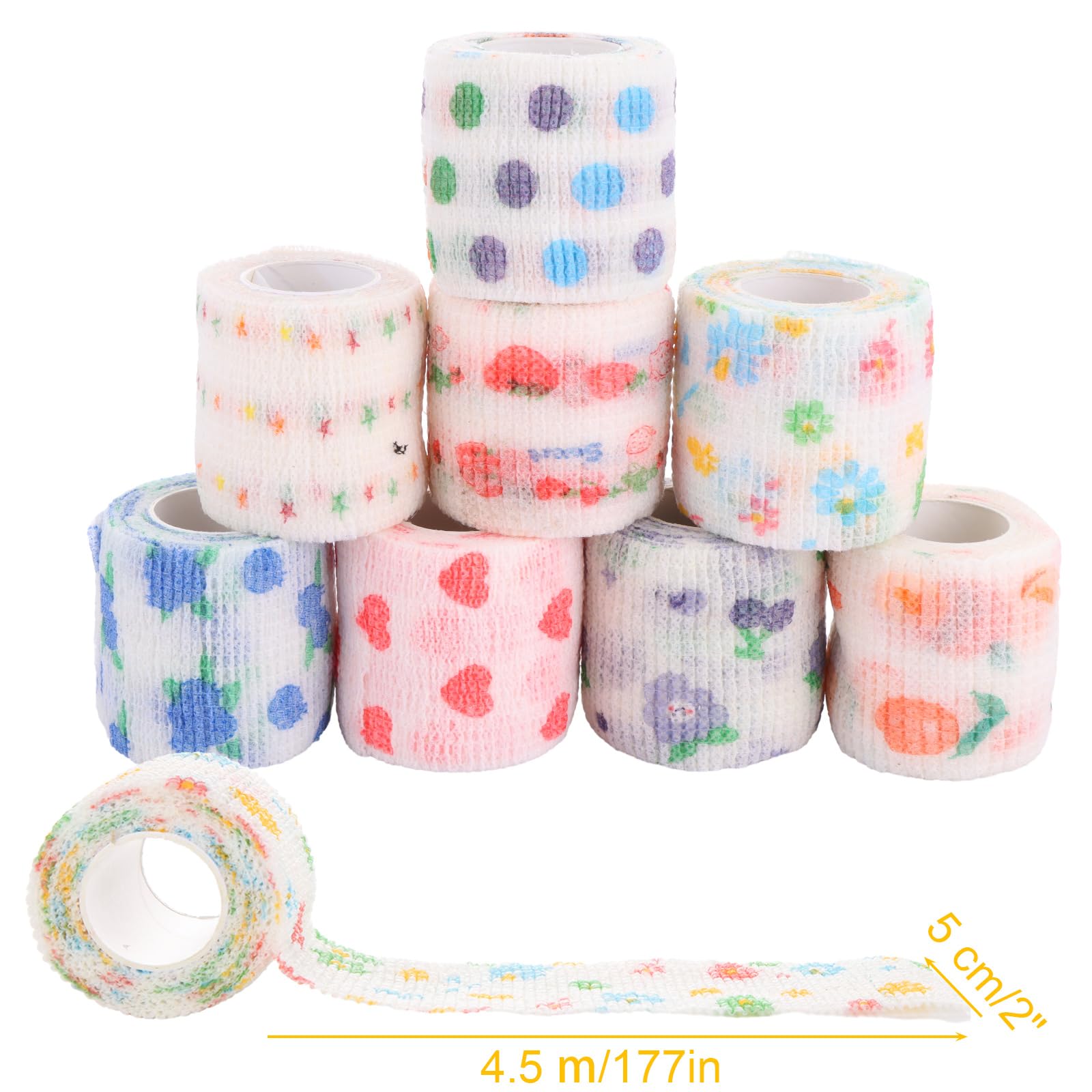 ASelected Self-Adhesive Bandage - 8 Rolls, 5cm x 4.5m | Breathable & Stretchable 2