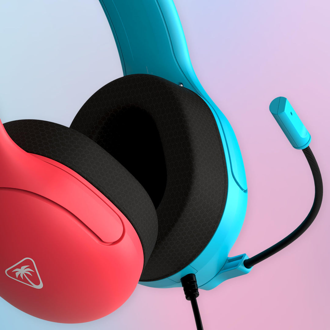 Turtle Beach Airlite Fit Neon Blue and Red Wired Gaming Headset for Nintendo Switch with Flip-to-Mute Mic