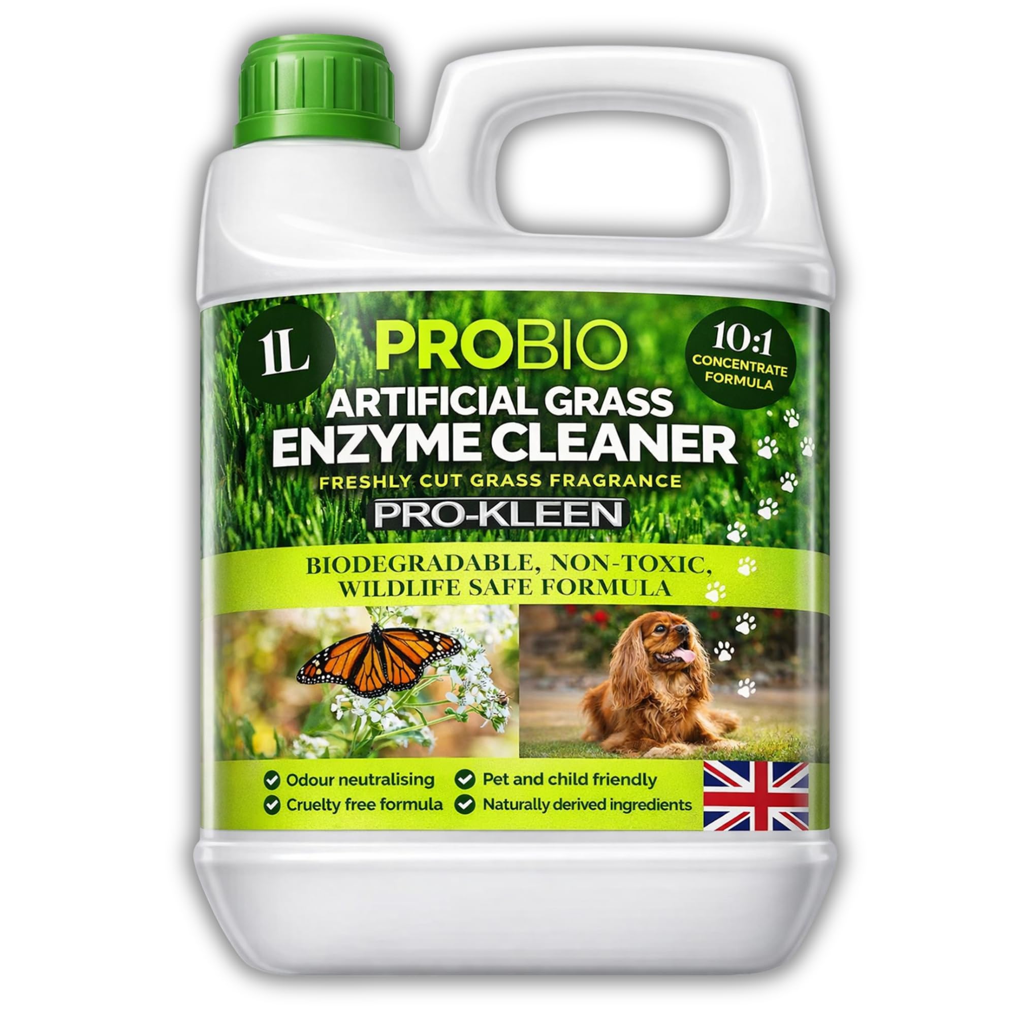 Pro-Kleen Artificial Grass Cleaner Probiotic Deodoriser - 1L | Fresh Cut Grass Scent | Pet & Wildlife Safe 1