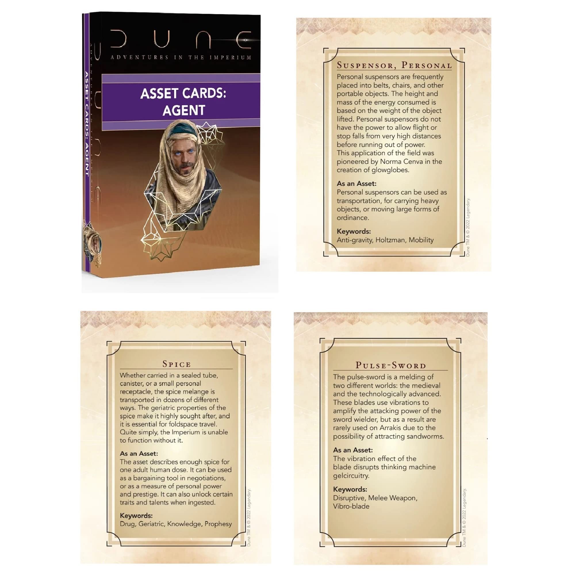 Modiphius Dune: Asset Cards - Agent Expansion Deck | 56 Cards | Adult 5