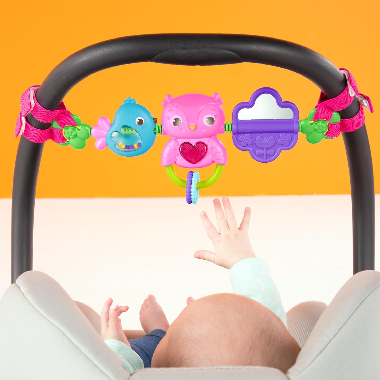 Bright Starts Busy Birdies Carrier Toy Bar - Musical Take-Along with Lights & Activities 3