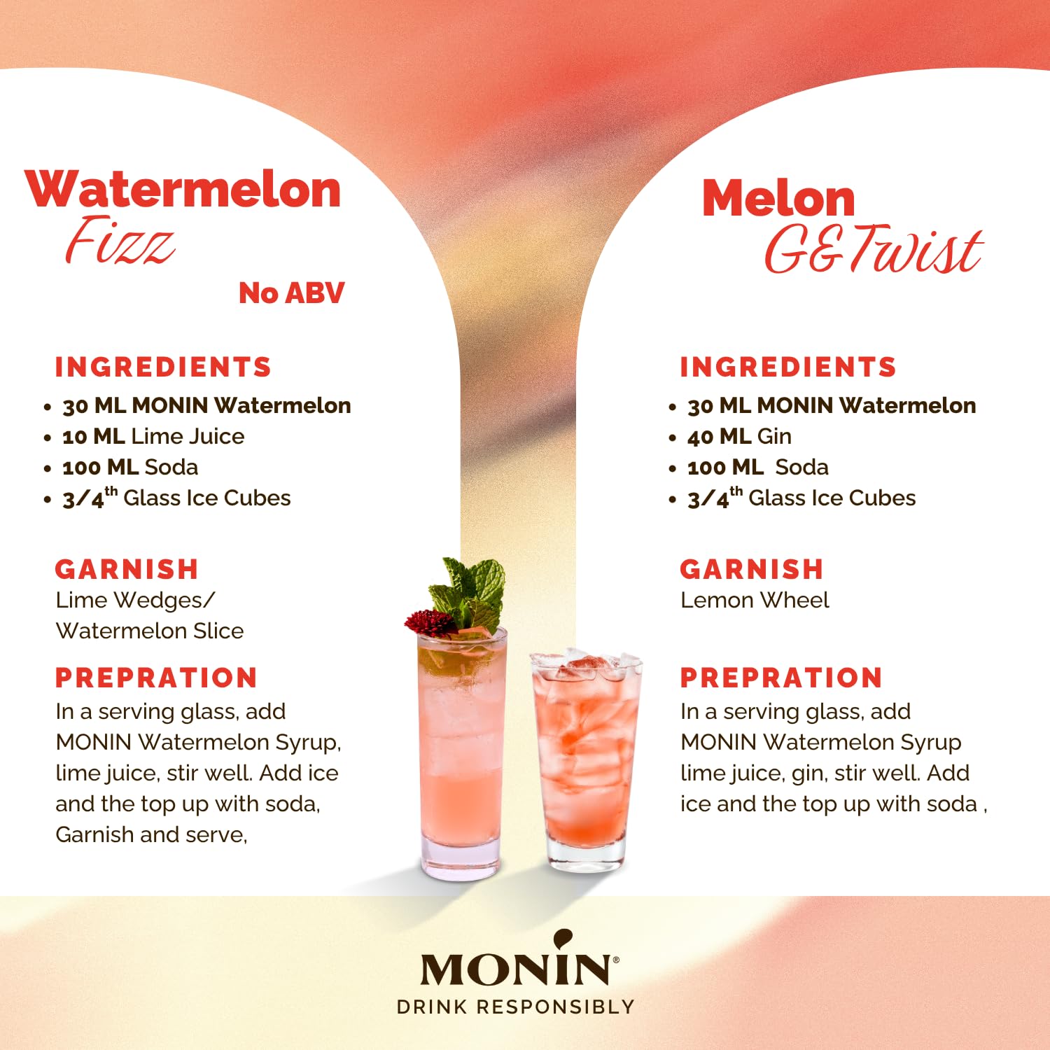 MONIN Wassermelonensirup 700 ml – Vegan, Halal, Koscher – Natürlicher Geschmack, allergenfreier Getränkesirup 4