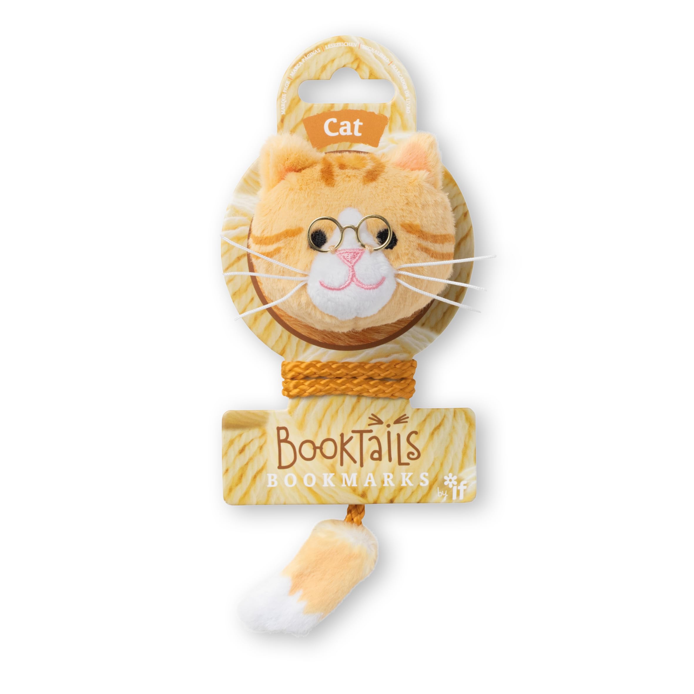 IF BookTails Bookmark - Ginger Cat | Plush Material | Orange Color | 15g Weight 1