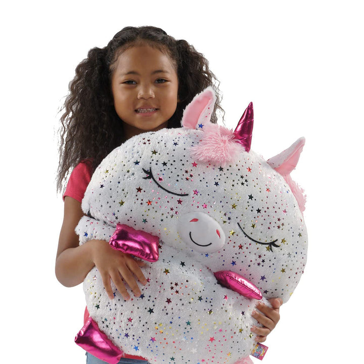 Happy Nappers Kids Sleeping Bag - Shimmer Unicorn - Plush Toy & Comfy Sleep Bag