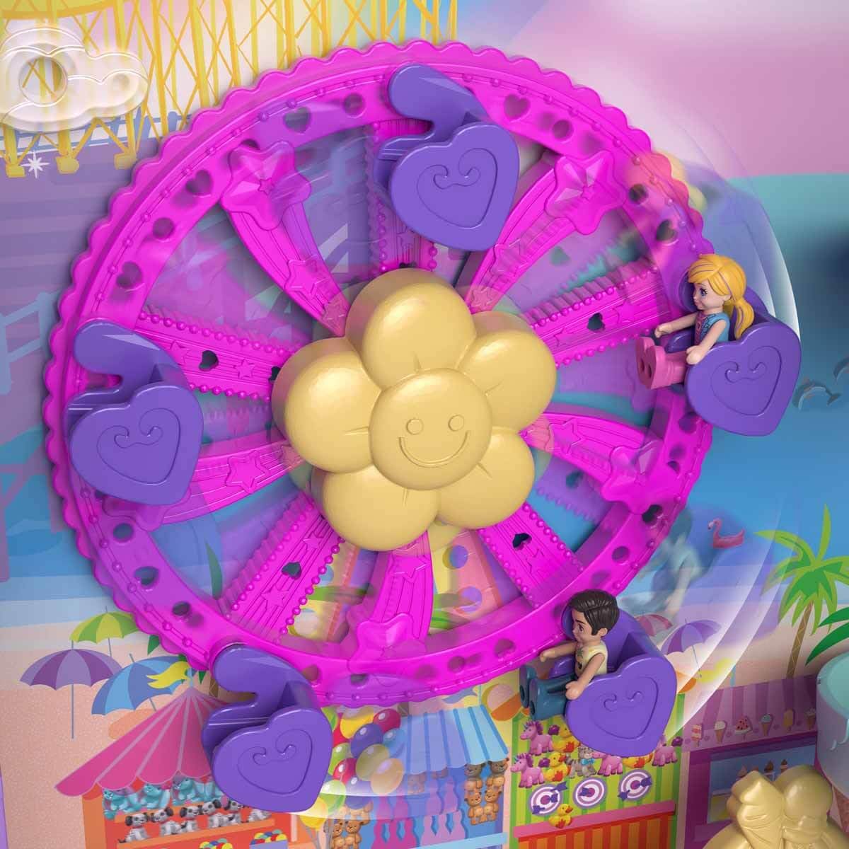 Polly Pocket Pollyville Resort Roll Away Spielset – 4 Puppen, 1 Fahrzeug, über 25 Zubehörteile, Alter 4–10 7