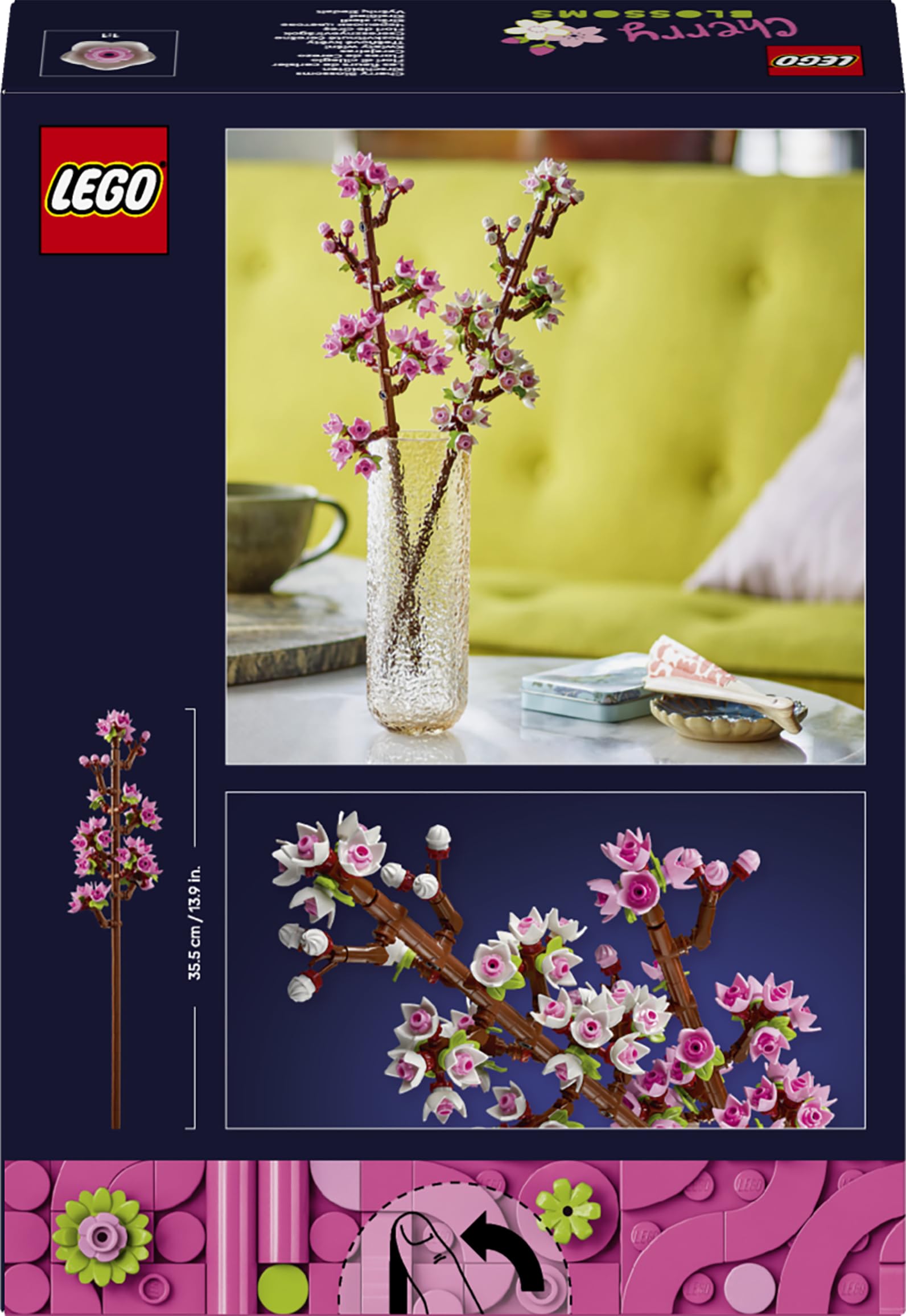 LEGO Botanicals Cherry Blossoms Building Set 40725 | Customizable Faux Flowers for Ages 8+ 9
