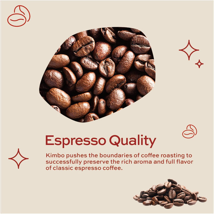 Kimbo Caffè Crema Classico Whole Coffee Beans, Light Roast, 1kg Bag