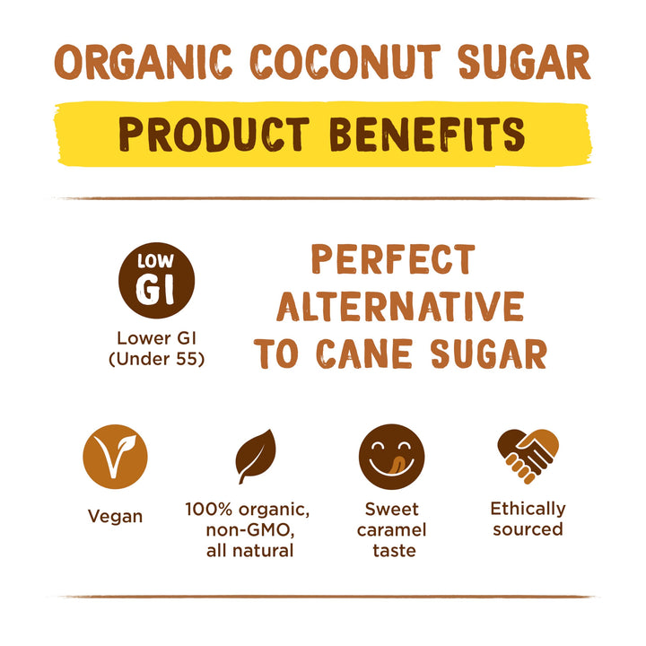 Coconut Merchant Organic Coconut Sugar 1kg - Low GI Unrefined Brown Sugar Alternative