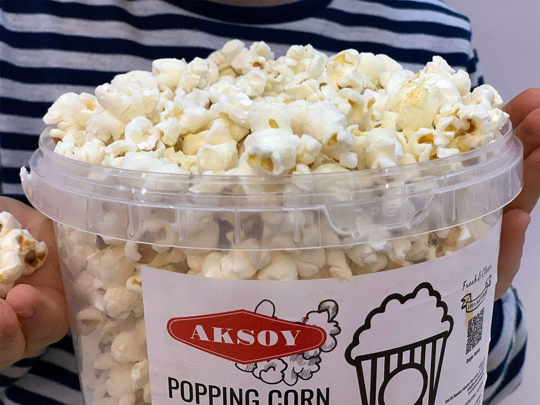 AKSOY Popping Corn Kernels - 1KG | Gourmet White Popcorn for Stovetop, Air Popper & Microwave