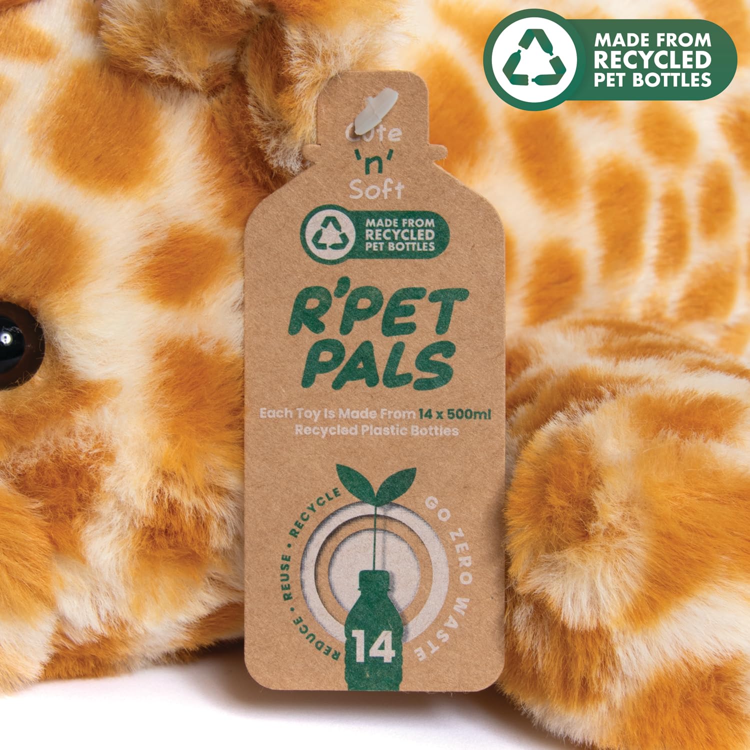 Lesser & Pavey RPET Pals Gina Laying Giraffe Plush - Eco-Friendly Stuffed Animal for Kids 14
