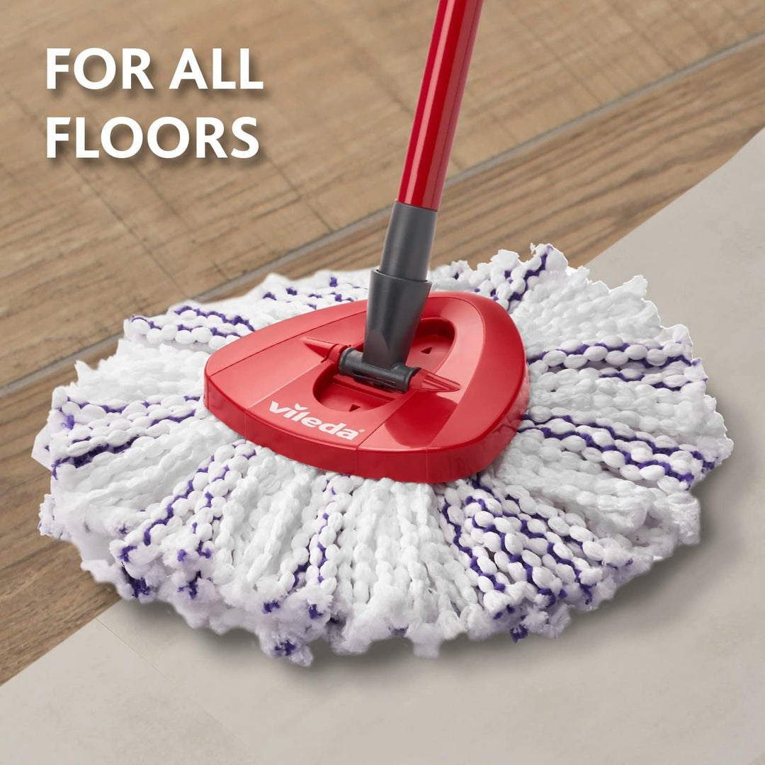 Vileda Turbo 3-in-1 Replacement Mop Head - Purple-White, 98% Polyester, 2% Polyamide