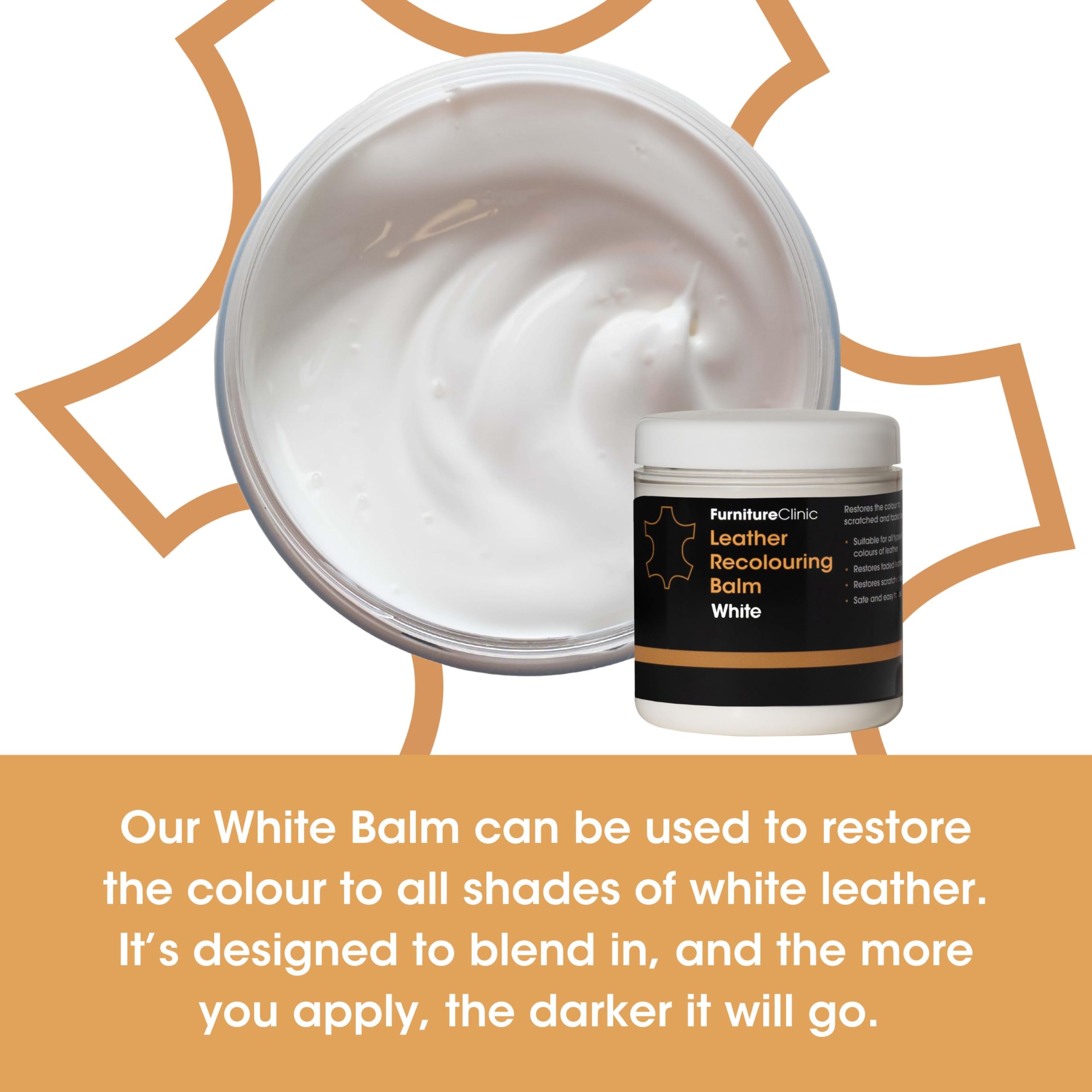 Furniture Clinic Leder-Neufärbebalsam – Weißton für verblichene und zerkratzte Sofas, Autositze, Schuhe und Kleidung 3