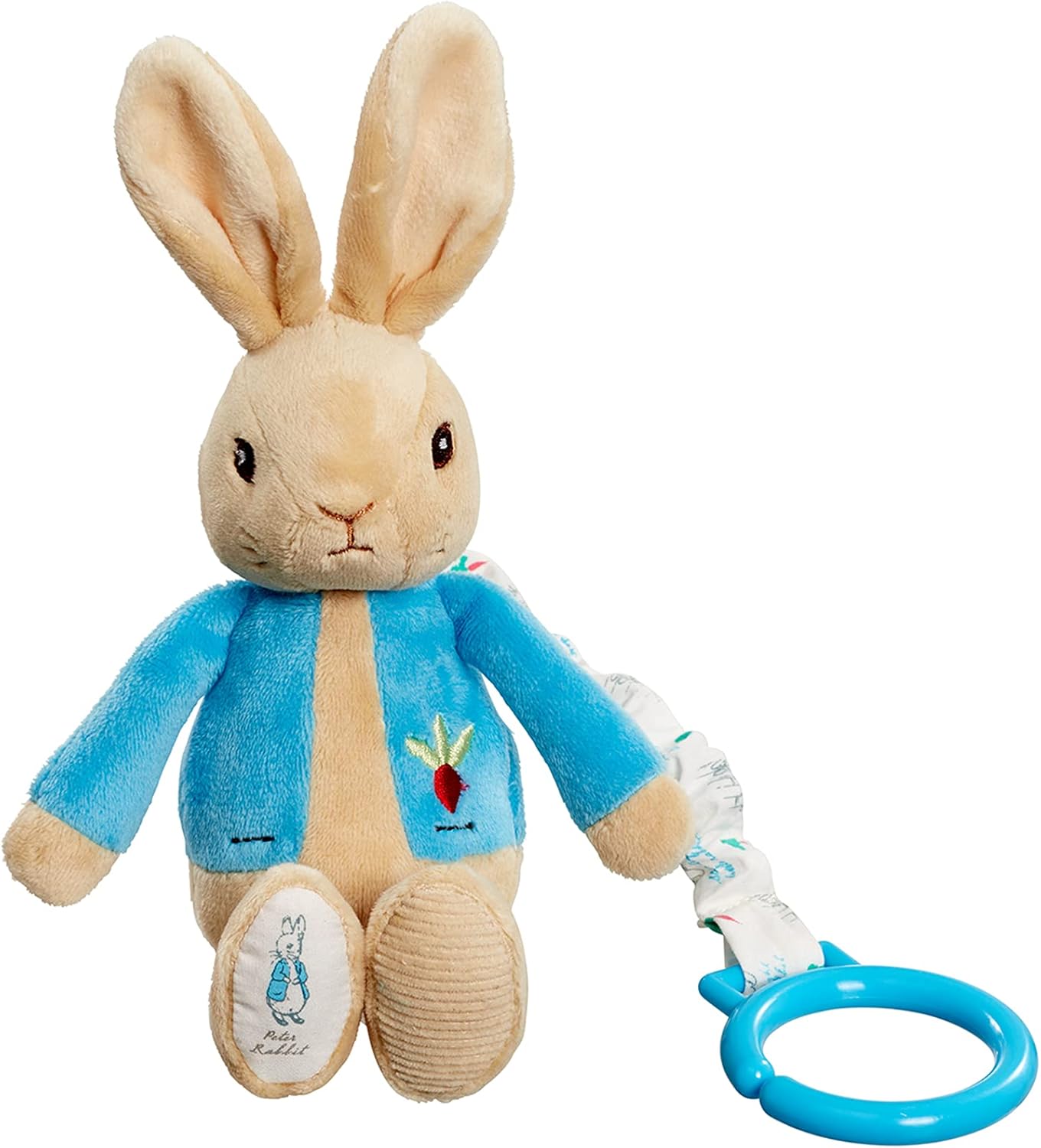 Beatrix Potter Peter Rabbit Jiggle Attachable Soft Toy - 18.5cm Bouncing Bunny for Pram, Car Seat & Crib 1