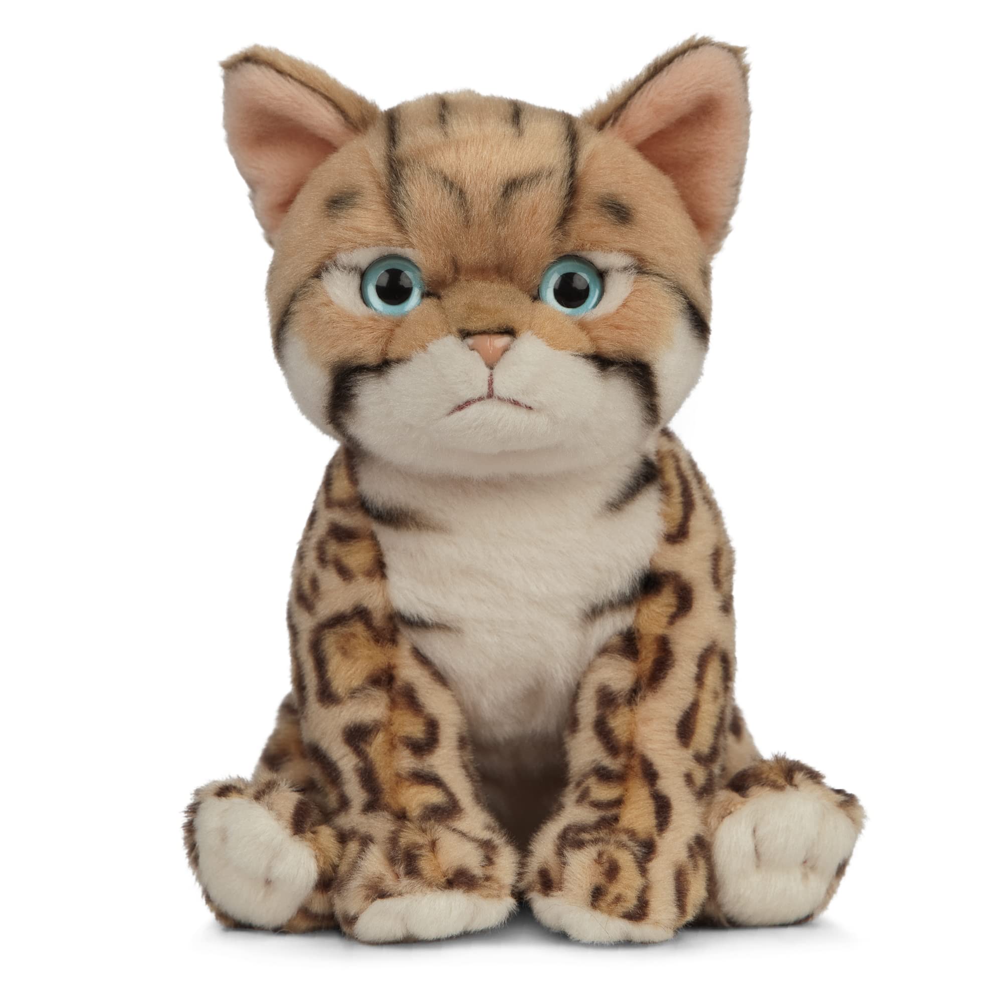 Living Nature Bengal Kitten Stuffed Animal - Realistic Soft Cuddly Cat Toy, 16.5cm, Brown
