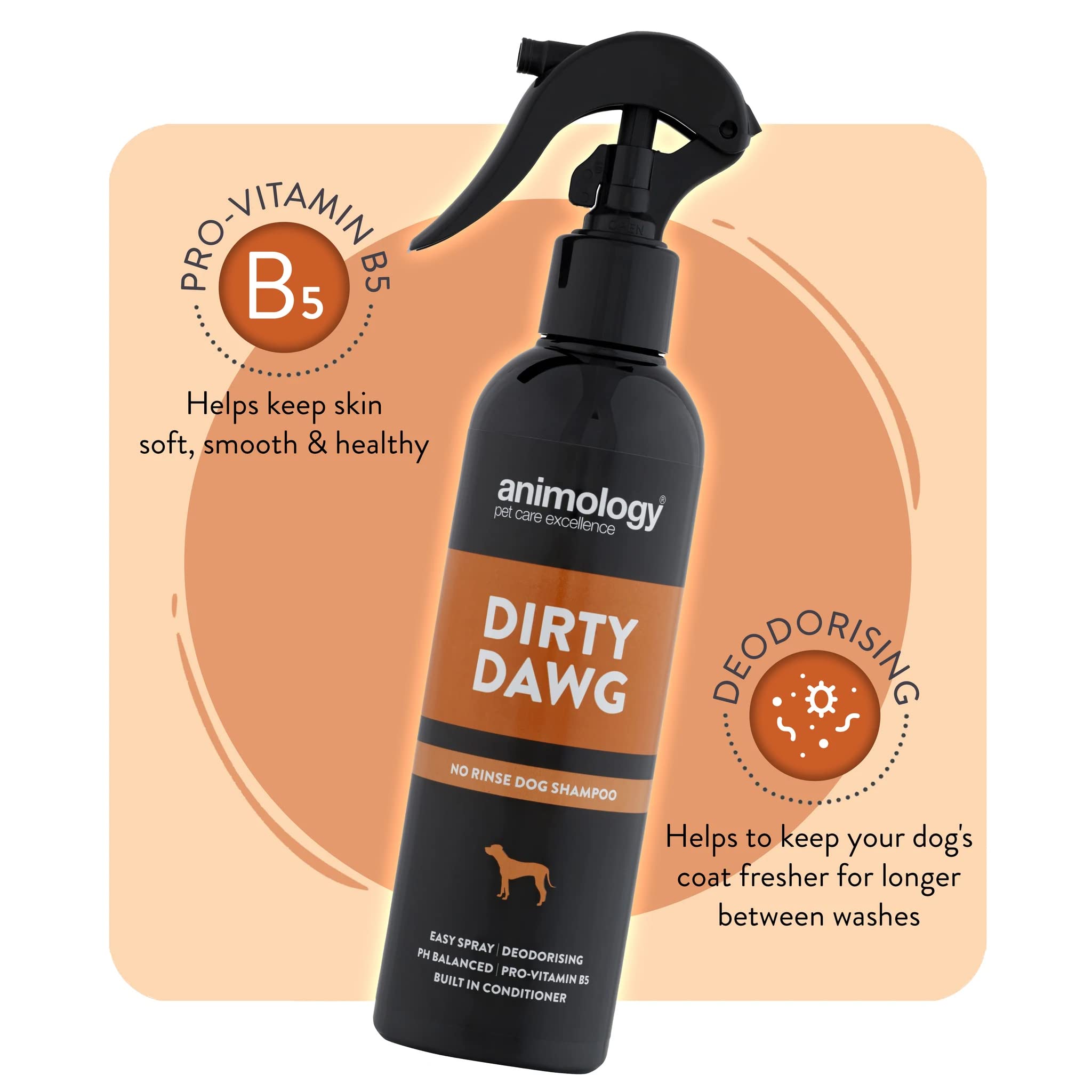 Animology Dirty Dawg Pup No-Rinse Shampoo Dog Spray - Deodorizing, Cleans Dirt, Signature Scent | 250ml 4