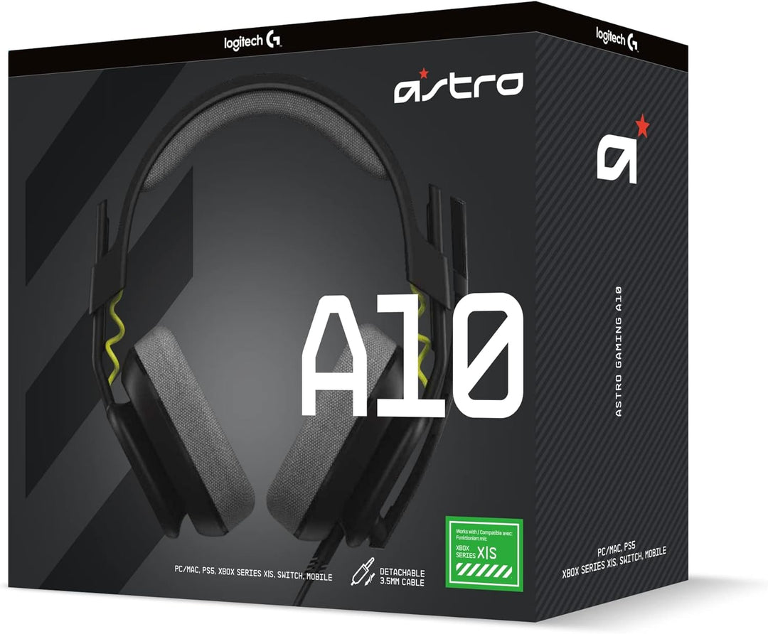 ASTRO A10 Gaming Headset Gen 2 - Wired Over-Ear Headset for Xbox, PS, PC with Flip-to-Mute Mic