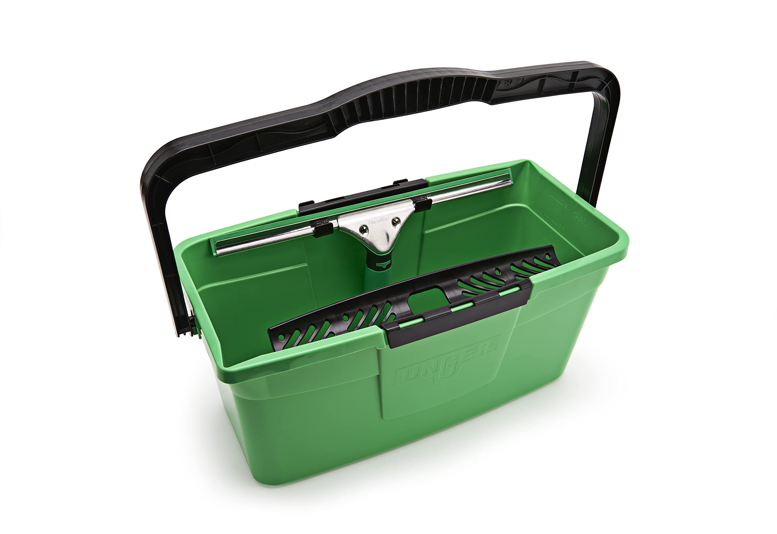 Unger QB12B Fensterputzeimer 12L mit Sieb, Werkzeughalter &amp; Messskala 5